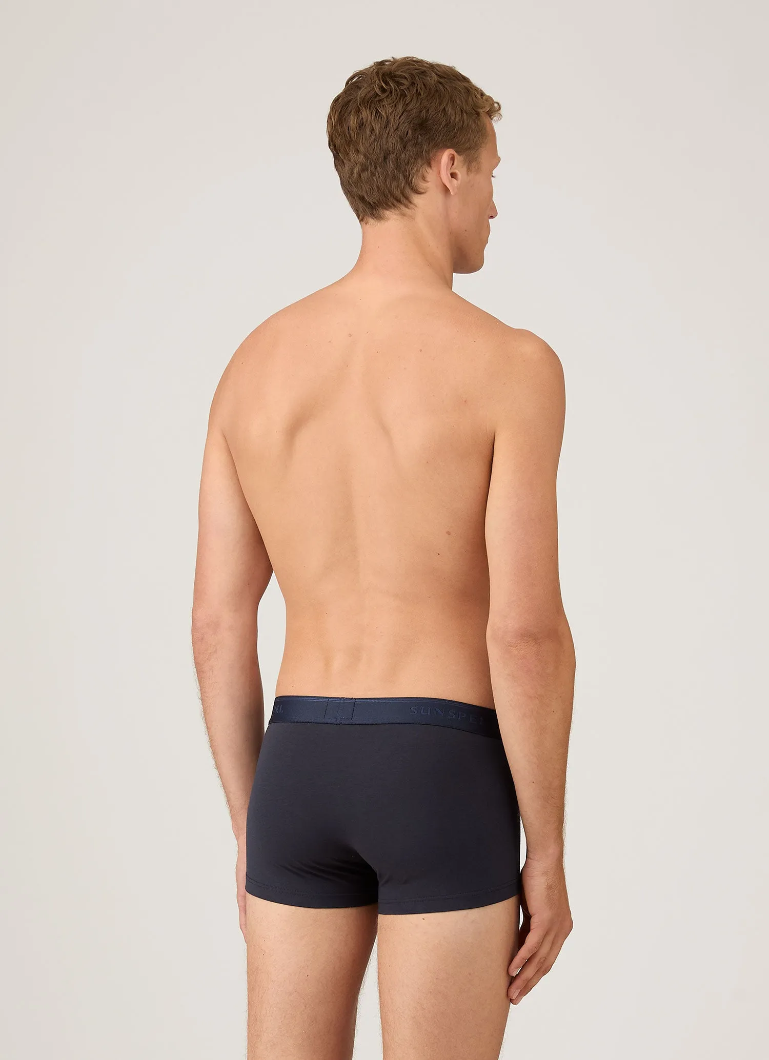 Men's Stretch Cotton Trunks 3-Pack in Navy sold by Sunspel product image thumbnail 3