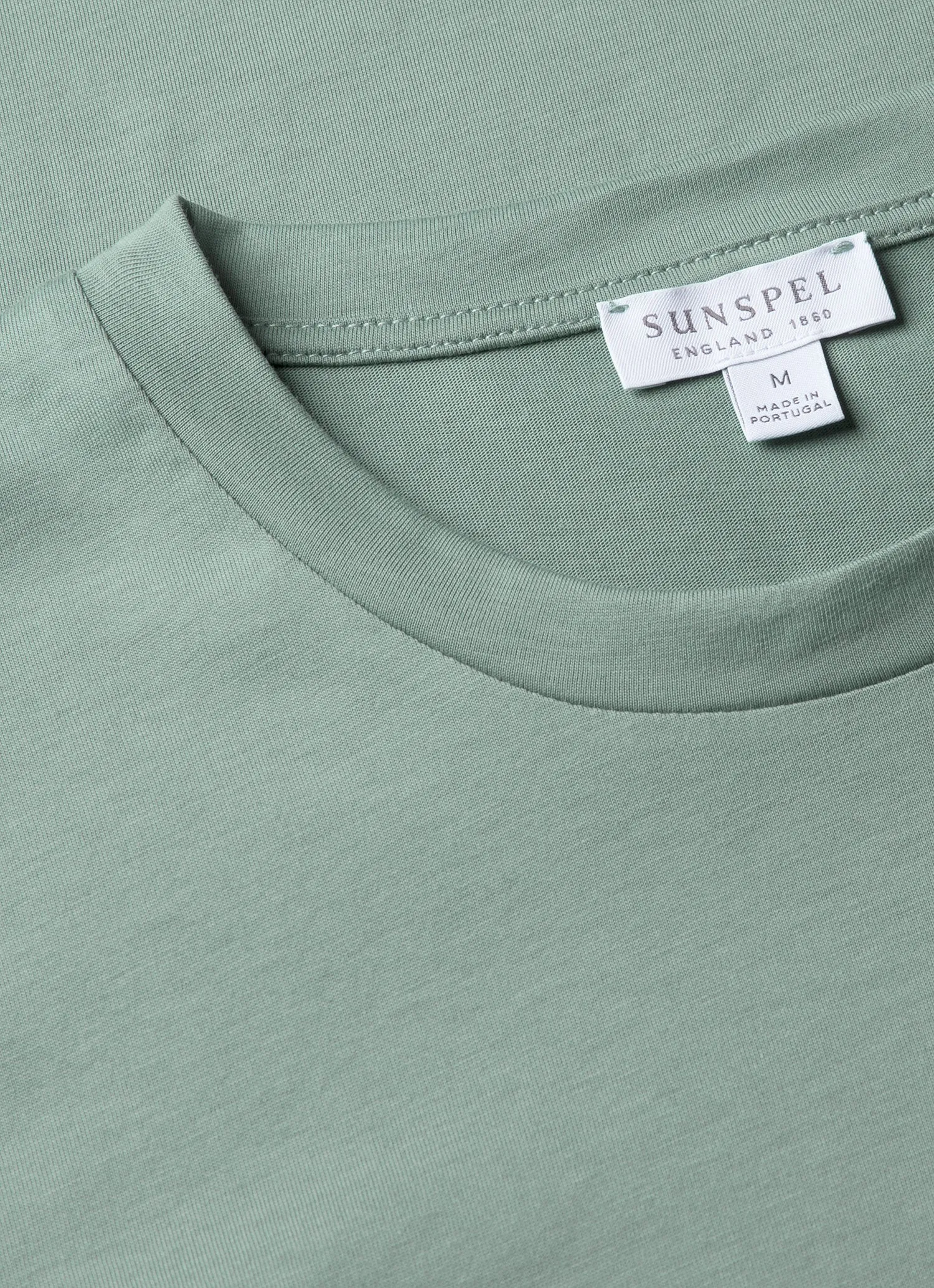 Men's Riviera Midweight T-shirt in Steel Green sold by Sunspel product image thumbnail 4