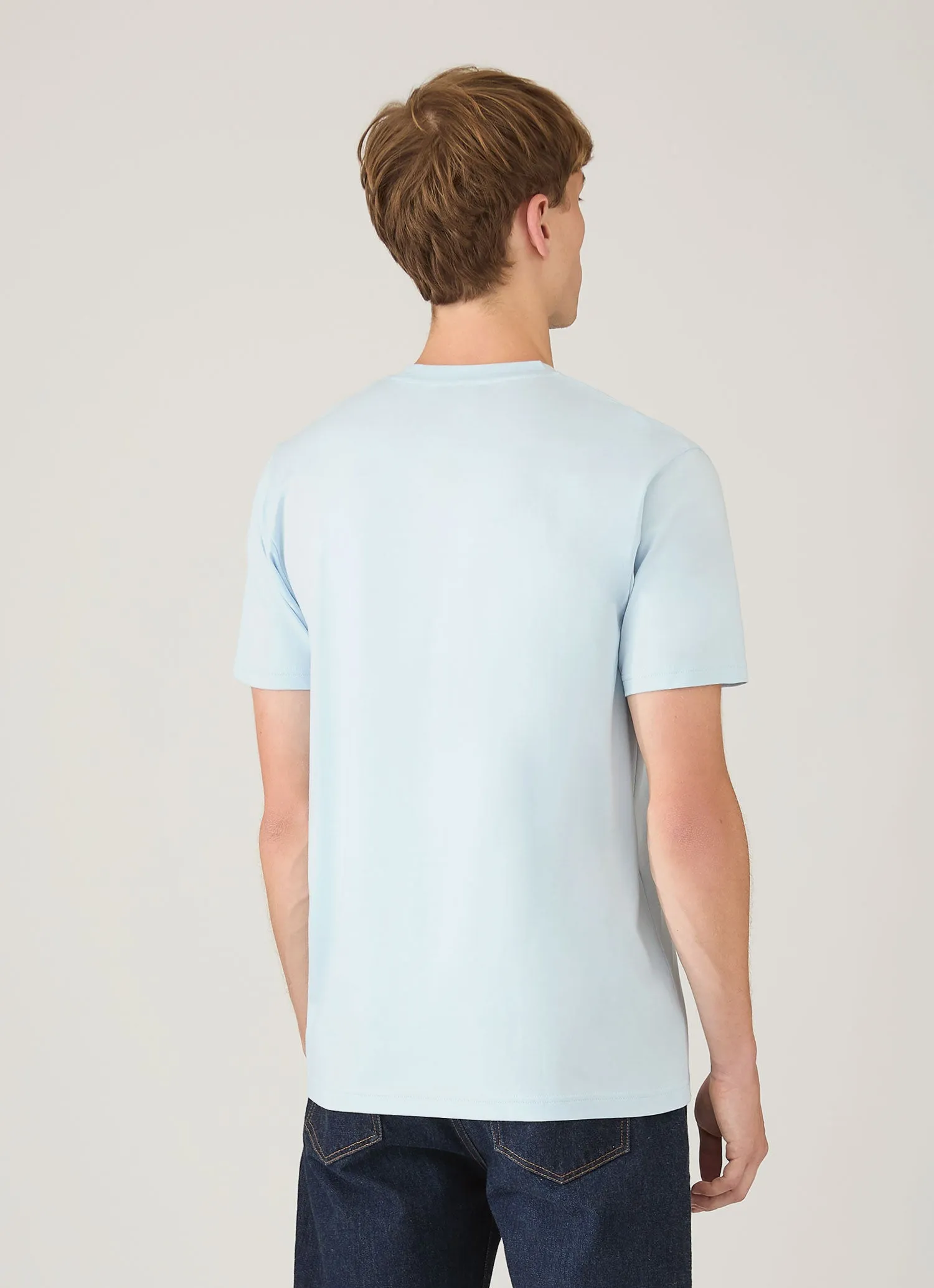 Men's Riviera Midweight T-shirt in Frost Blue sold by Sunspel product image thumbnail 5