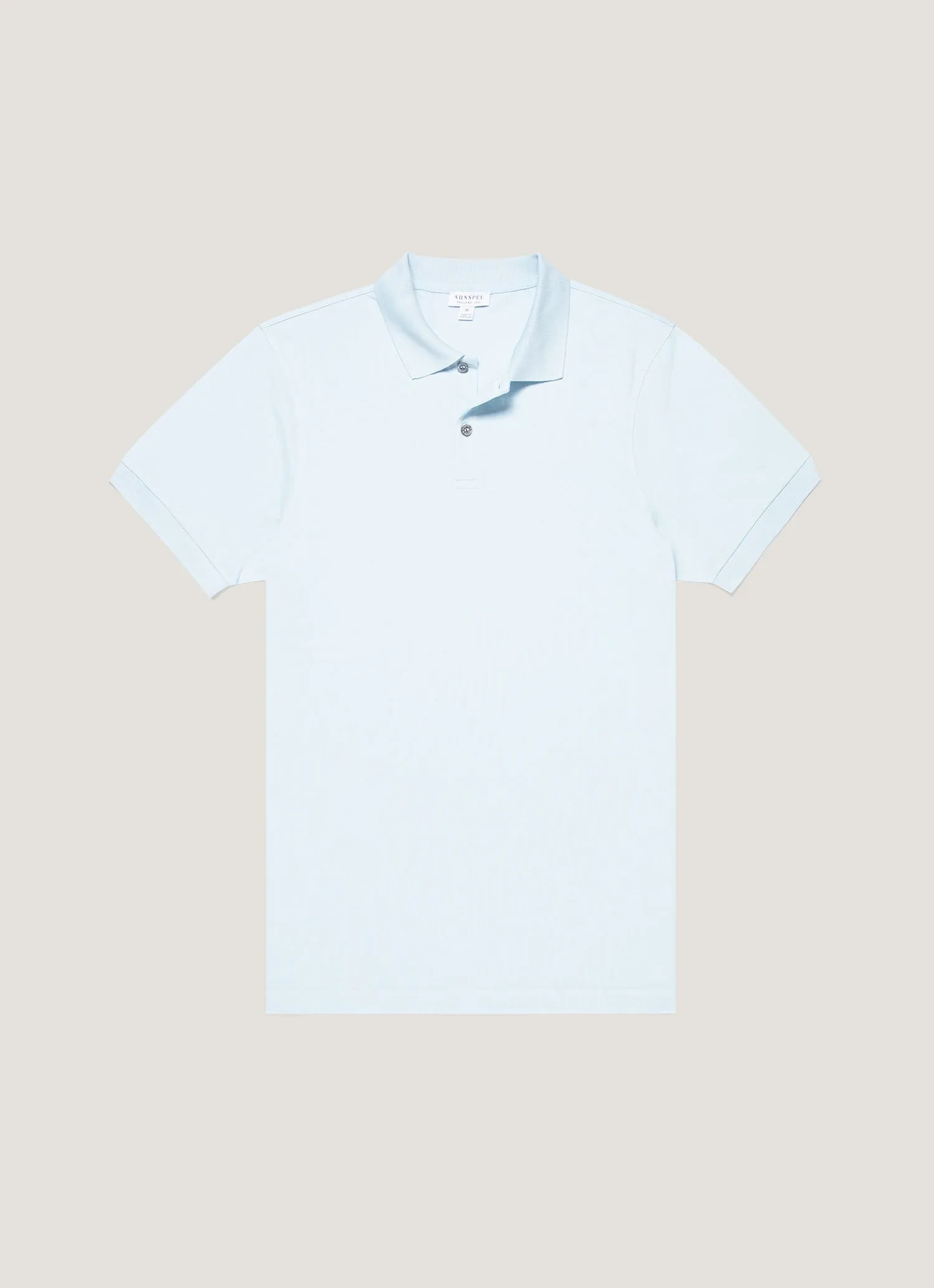 Men's Piqué Polo Shirt in Frost Blue sold by Sunspel