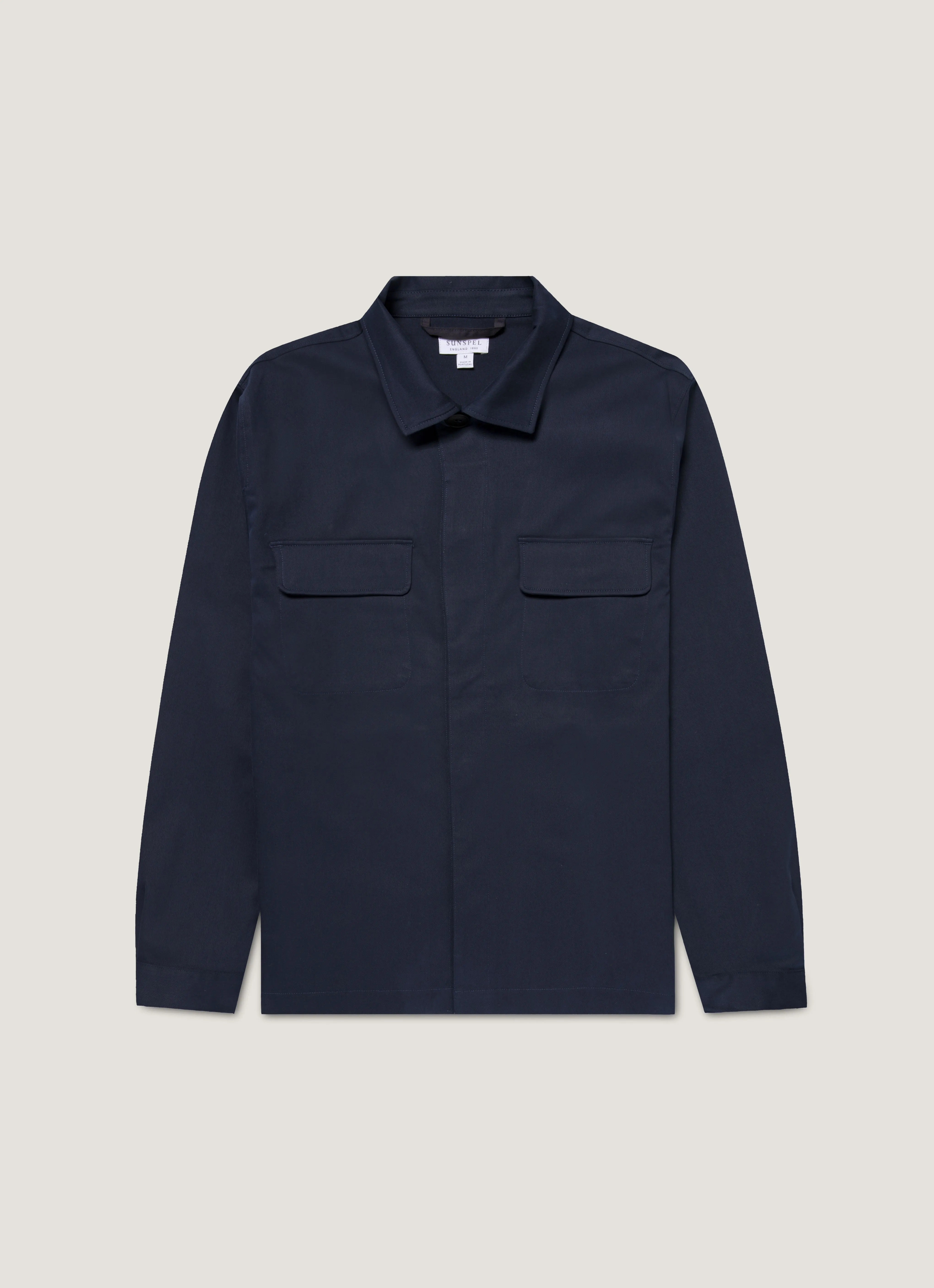 Men's Cotton Cashmere Overshirt in Navy sold by Sunspel