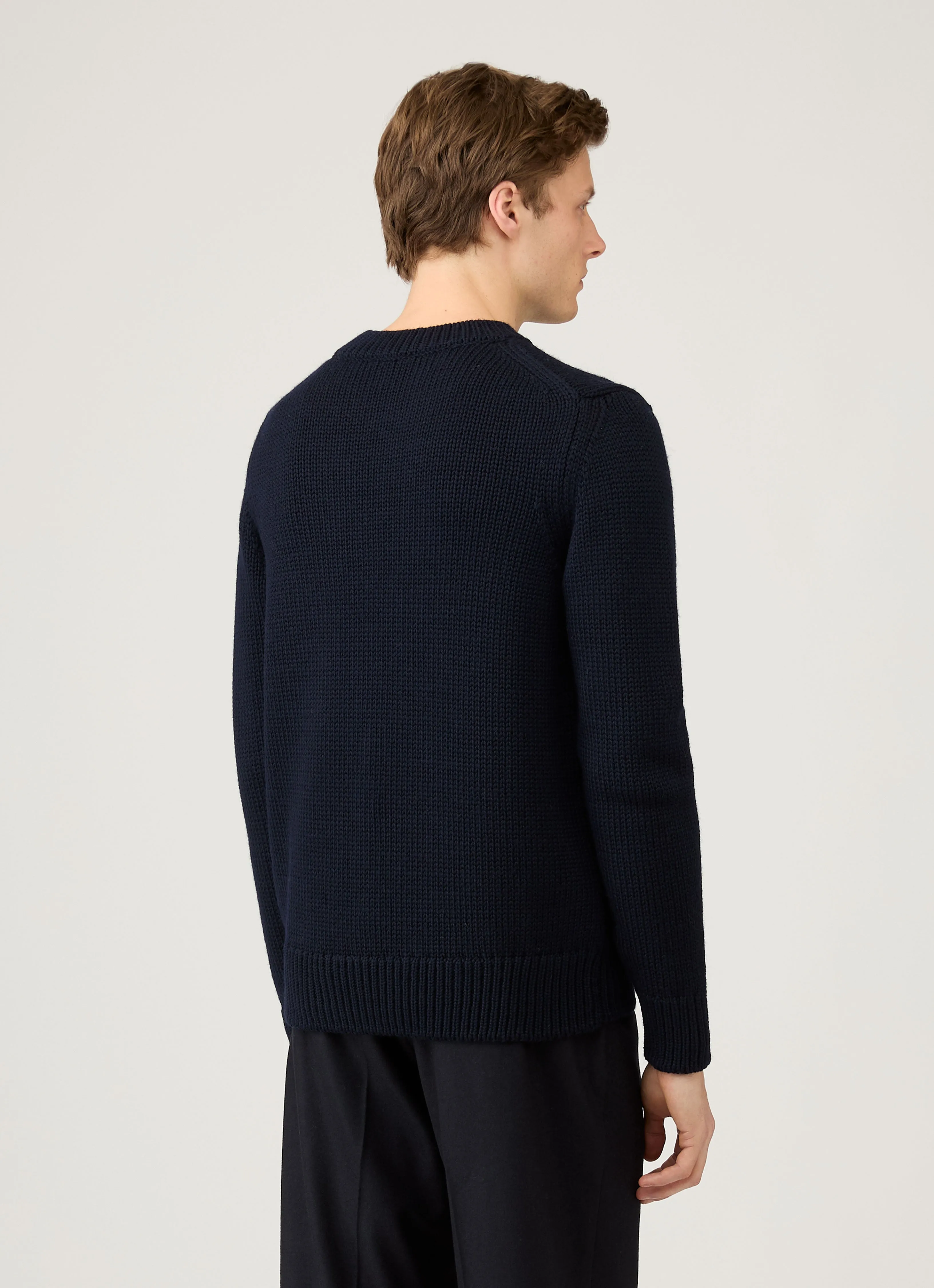 Men's Fisherman Jumper in Navy sold by Sunspel product image thumbnail 5