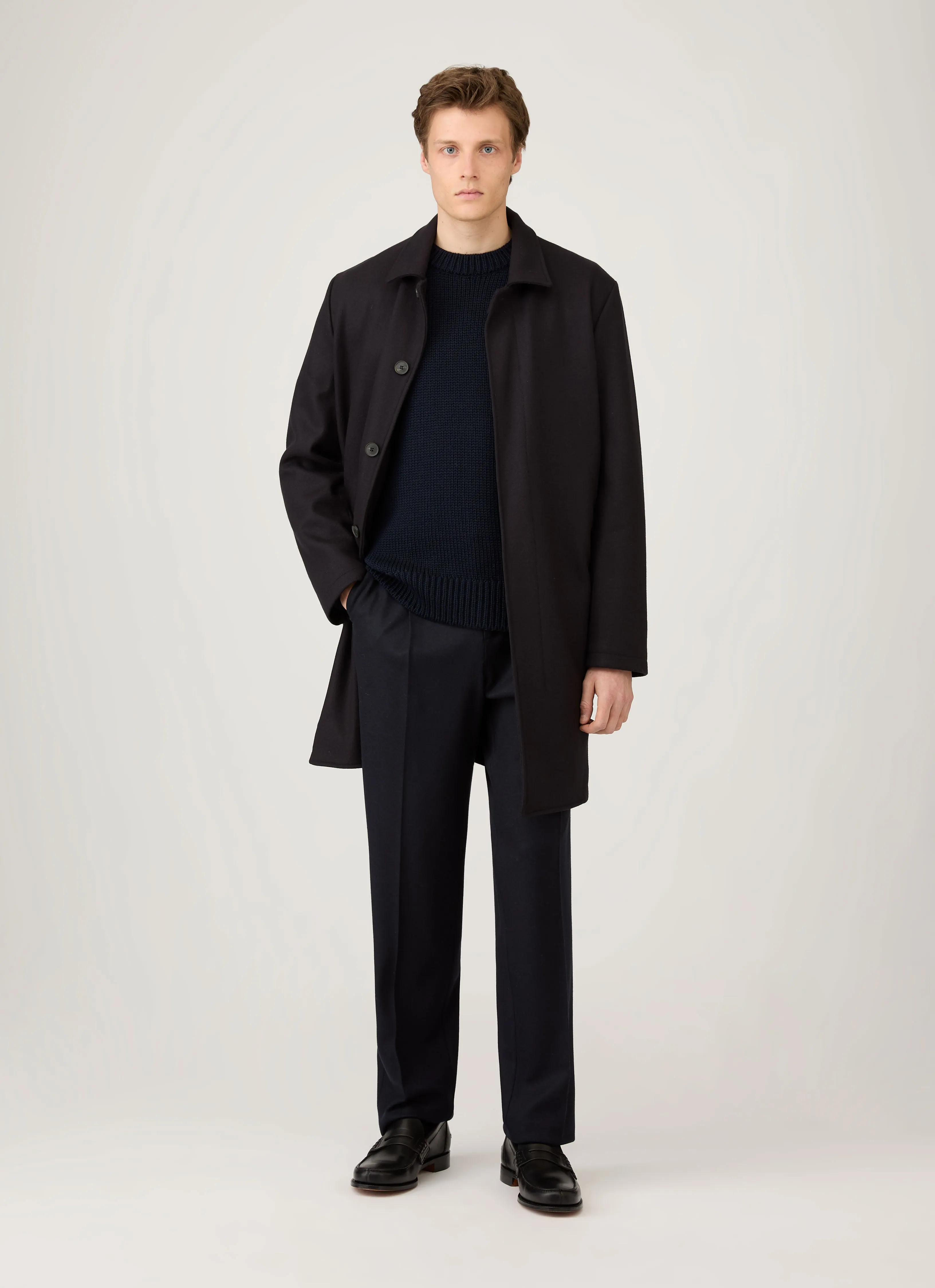 Men's Fisherman Jumper in Navy sold by Sunspel product image thumbnail 3