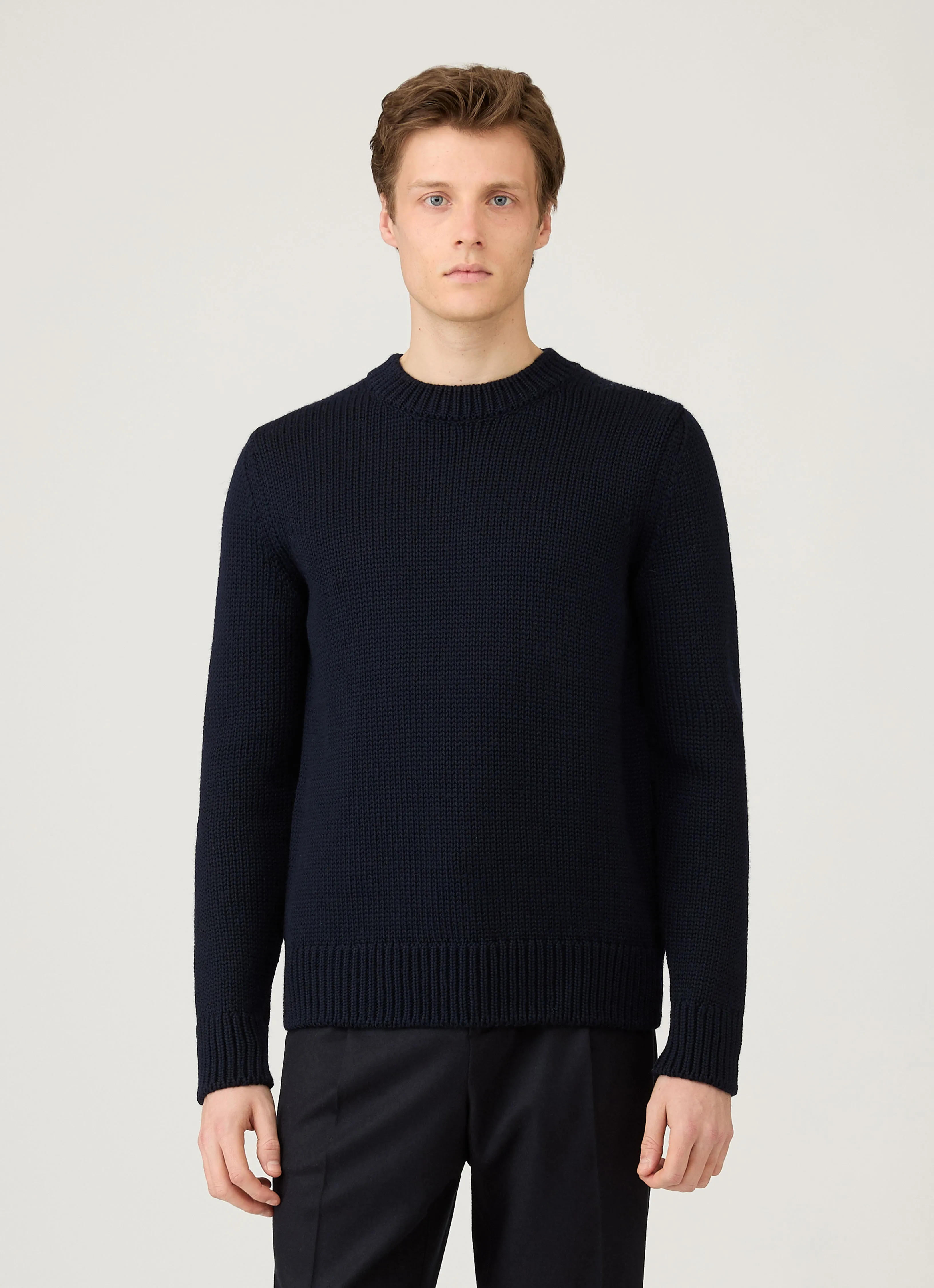 Men's Fisherman Jumper in Navy sold by Sunspel product image thumbnail 2