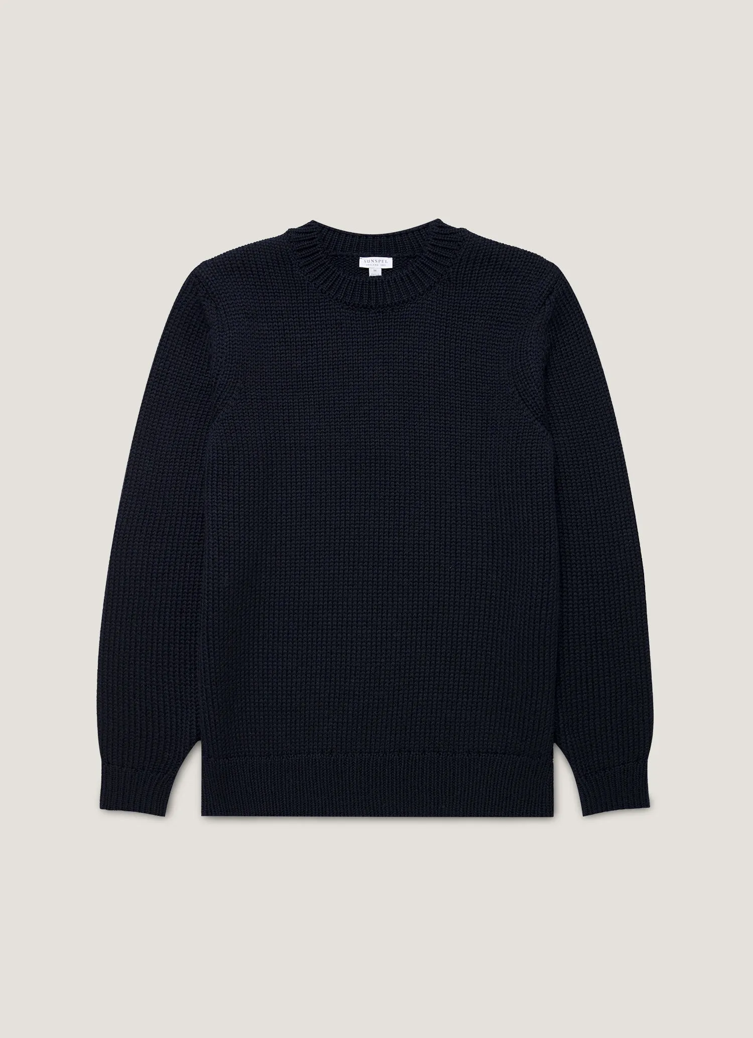 Men's Fisherman Jumper in Navy sold by Sunspel