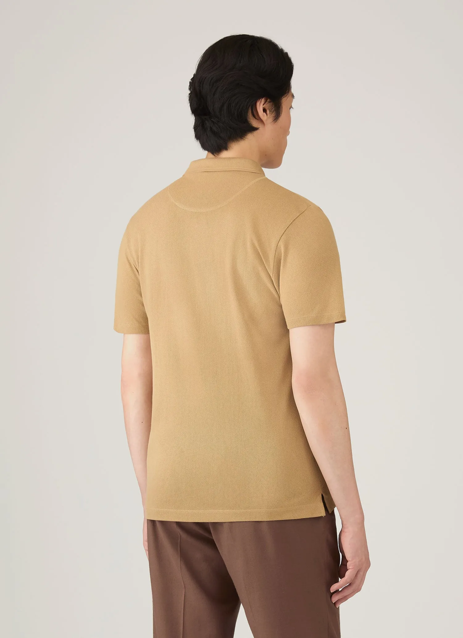 Men's Riviera Polo Shirt in Tan sold by Sunspel product image thumbnail 5