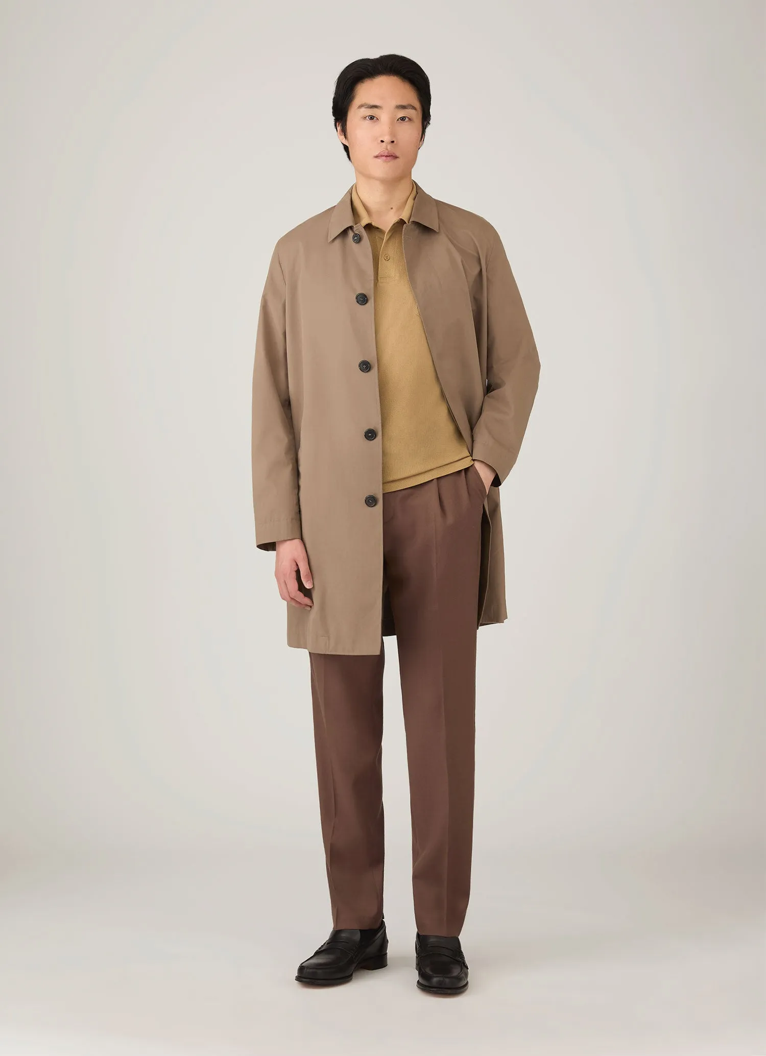 Men's Riviera Polo Shirt in Tan sold by Sunspel product image thumbnail 3