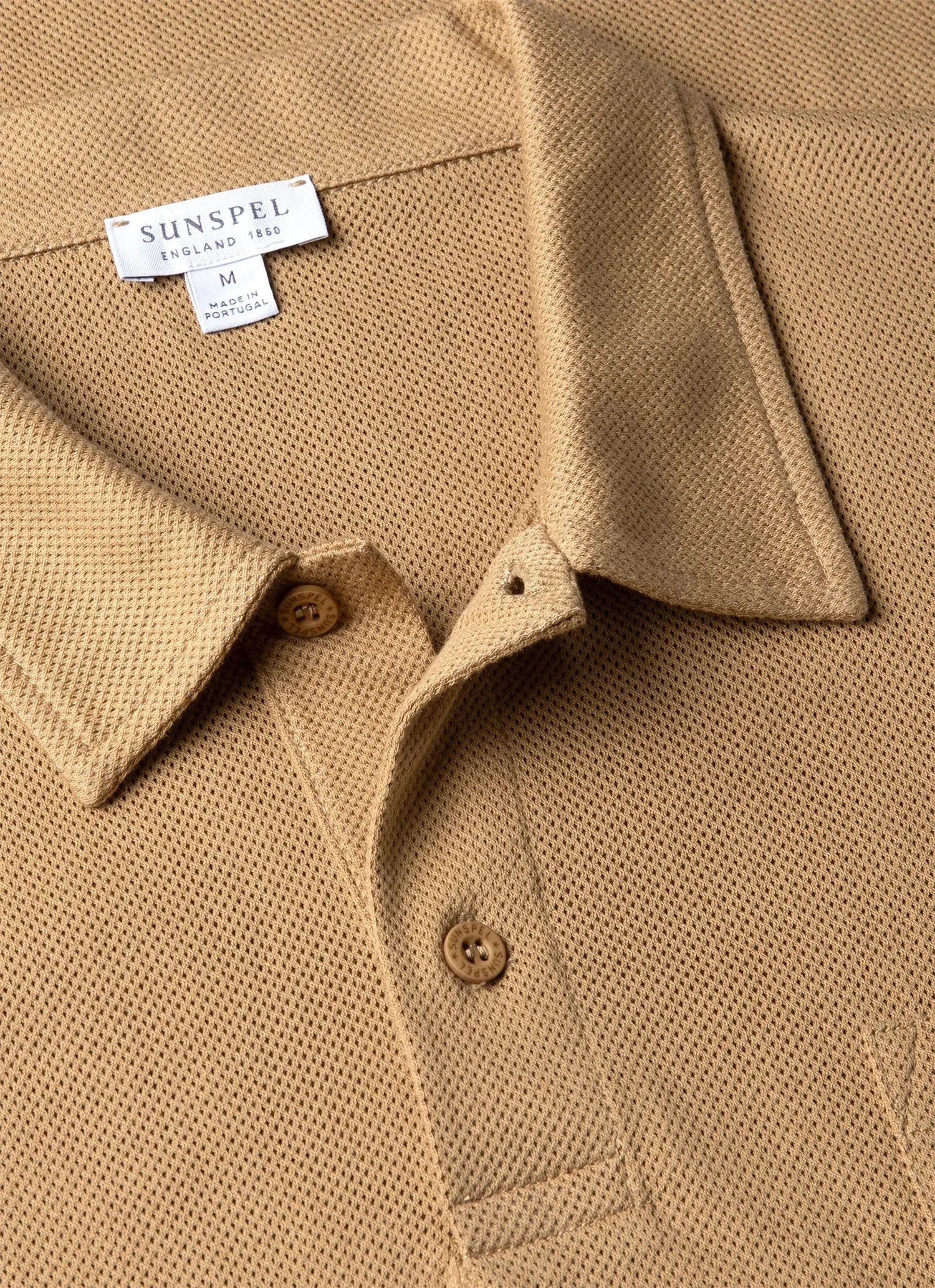 Men's Riviera Polo Shirt in Tan sold by Sunspel product image thumbnail 4