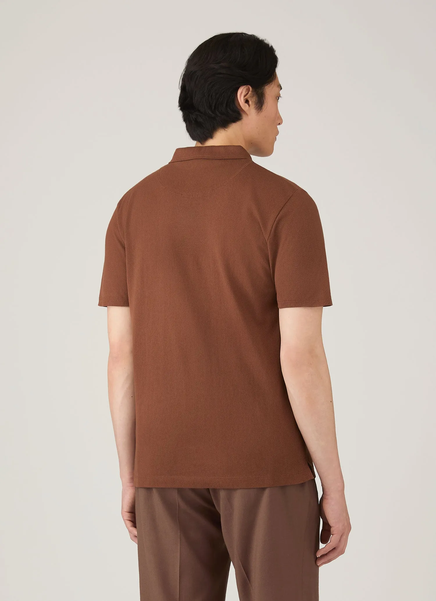 Men's Riviera Polo Shirt in Conker Brown sold by Sunspel product image thumbnail 5