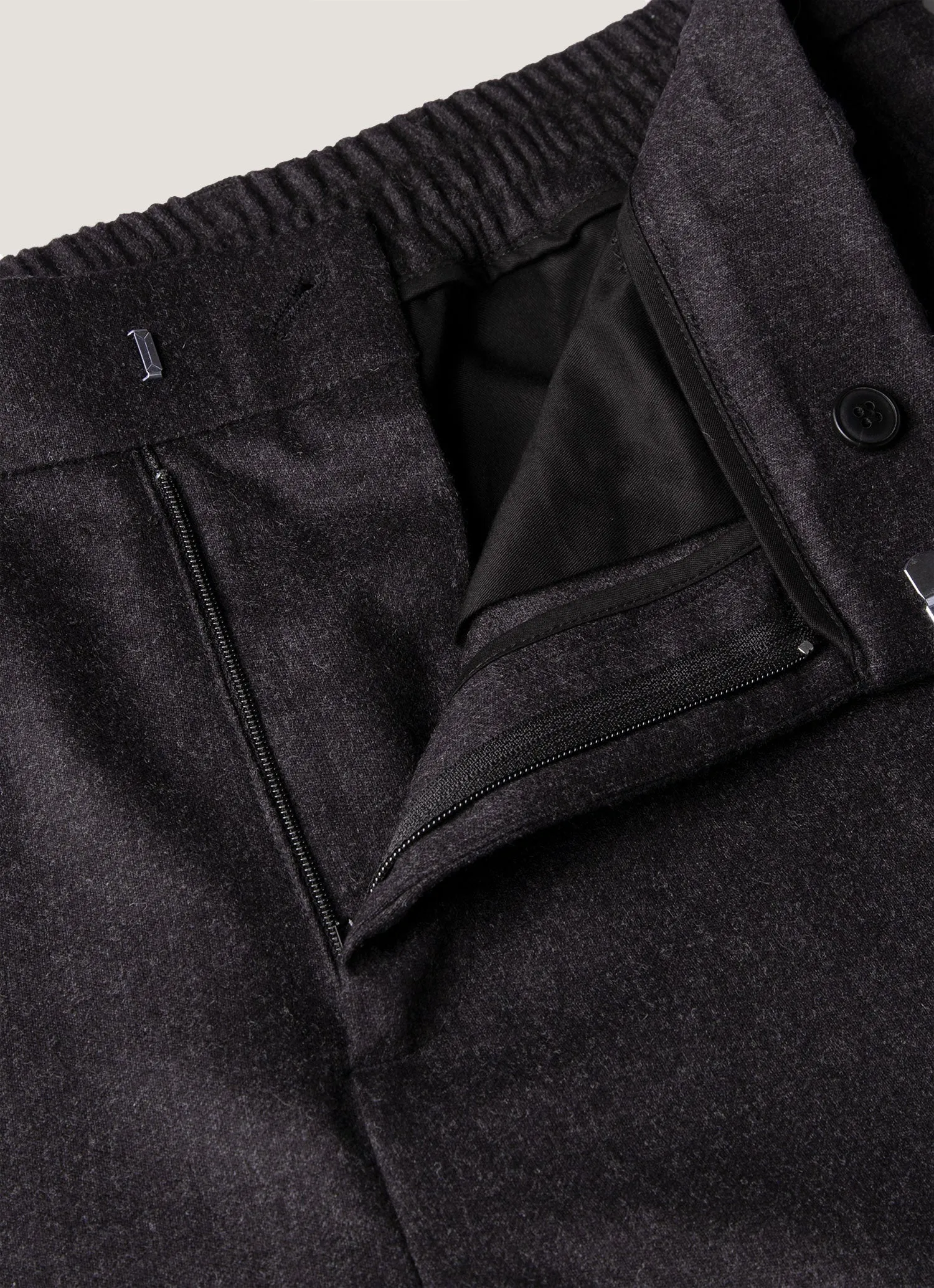 Men's Wool Cashmere Flannel Trouser in Charcoal Melange sold by Sunspel product image thumbnail 4
