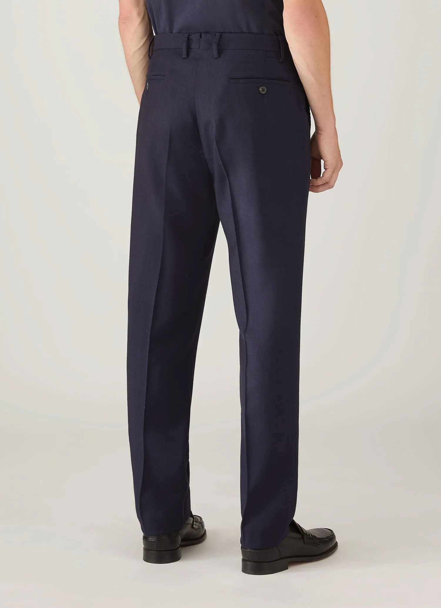 Men's Pleated Wool Twill Trouser in Navy sold by Sunspel product image thumbnail 5