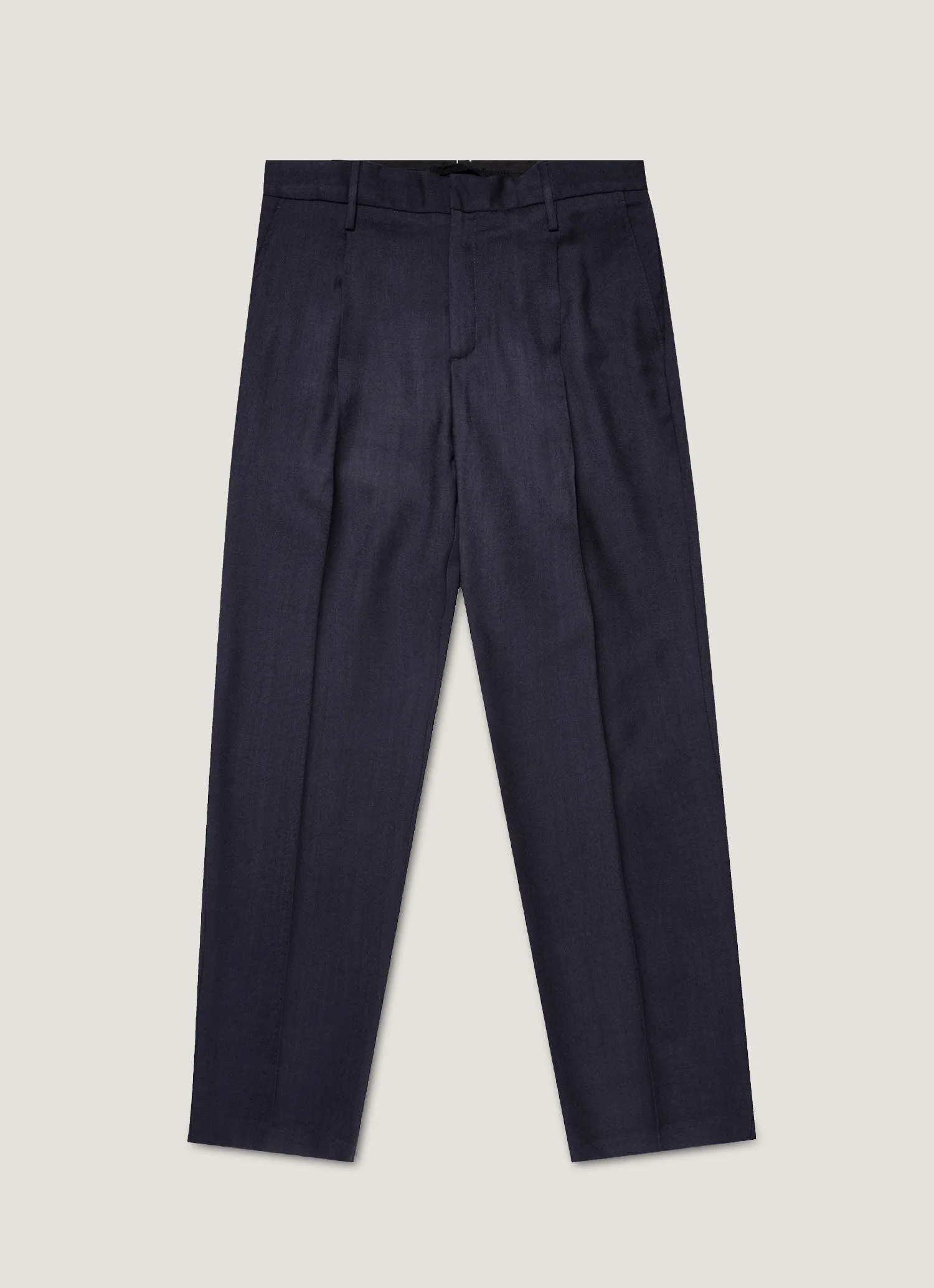 Men's Pleated Wool Twill Trouser in Navy sold by Sunspel