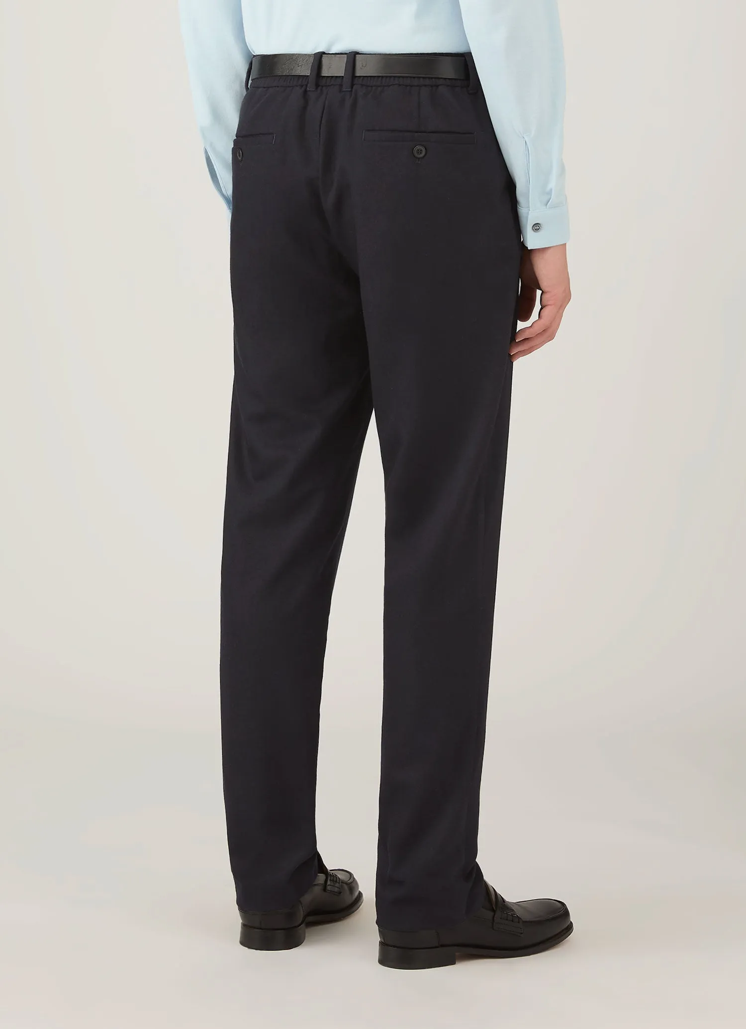 Men's Wool Cashmere Flannel Trouser in Navy sold by Sunspel product image thumbnail 5