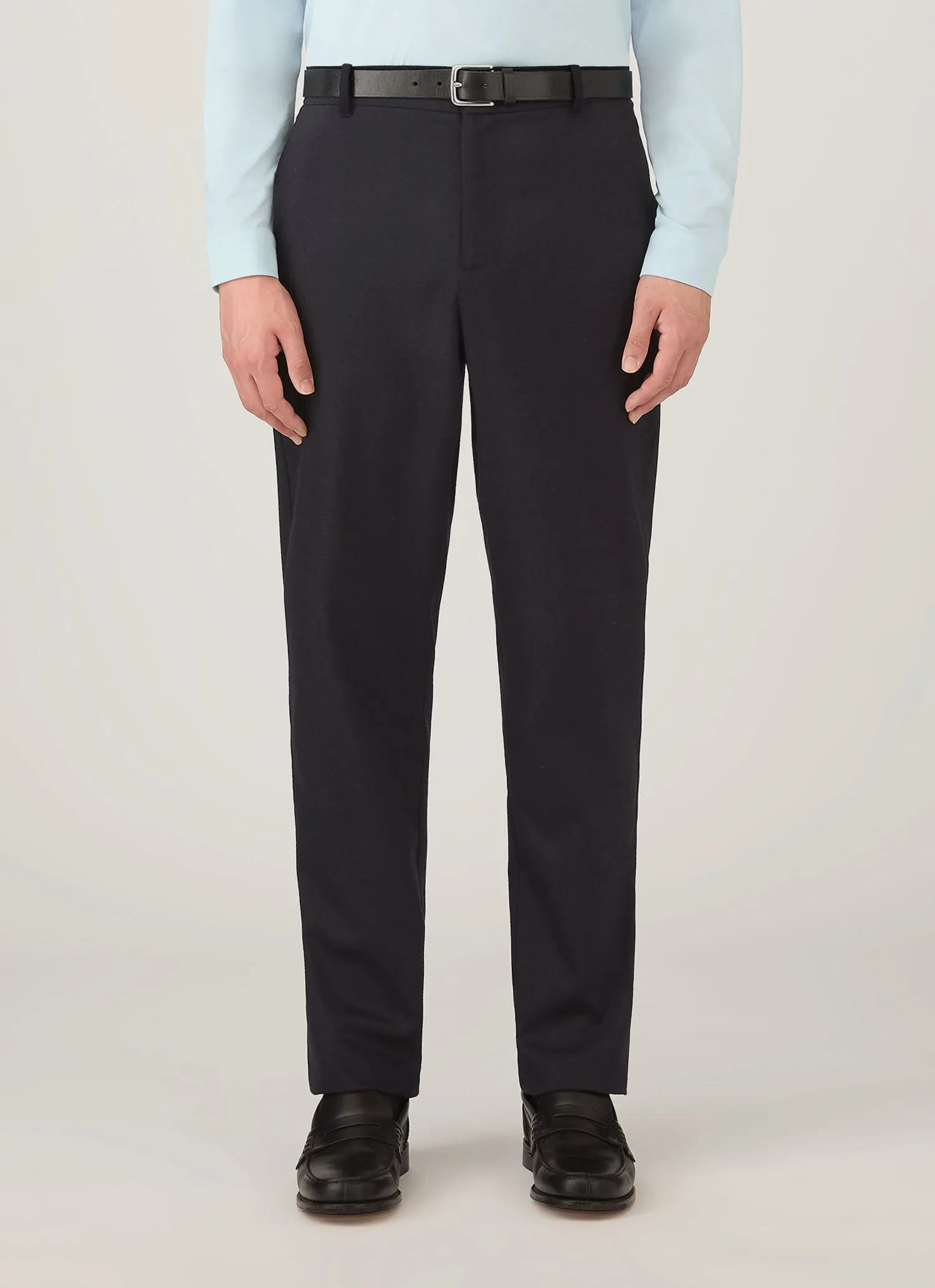 Men's Wool Cashmere Flannel Trouser in Navy sold by Sunspel product image thumbnail 2