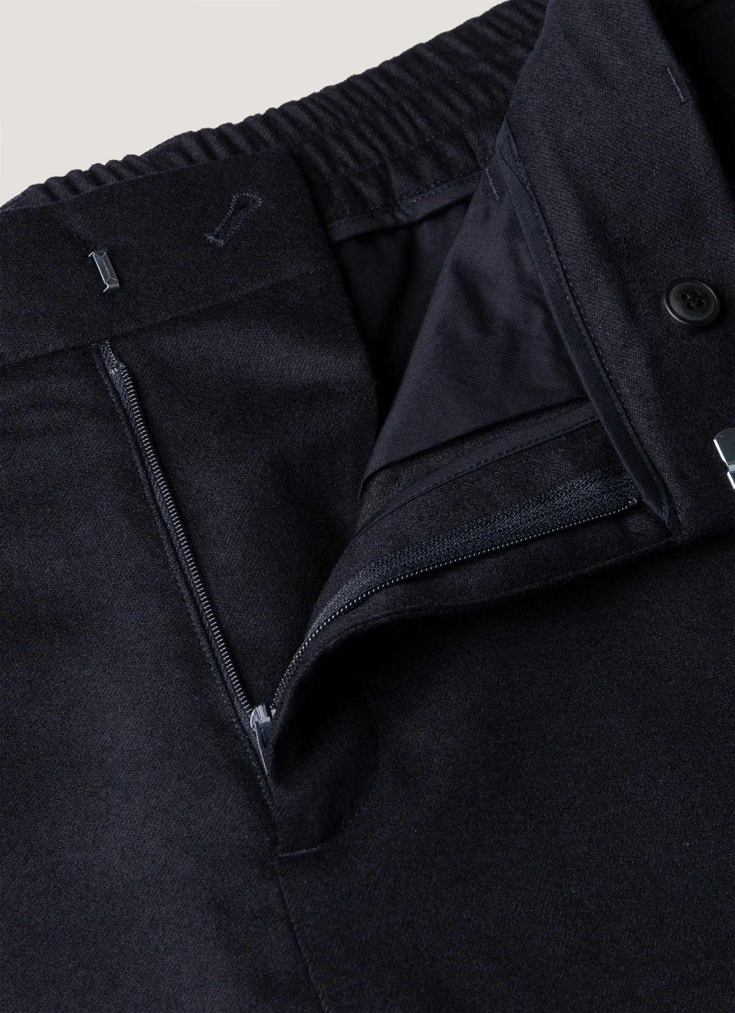 Men's Wool Cashmere Flannel Trouser in Navy sold by Sunspel product image thumbnail 4