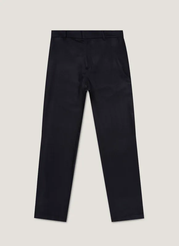 Men's Wool Cashmere Flannel Trouser in Navy sold by Sunspel