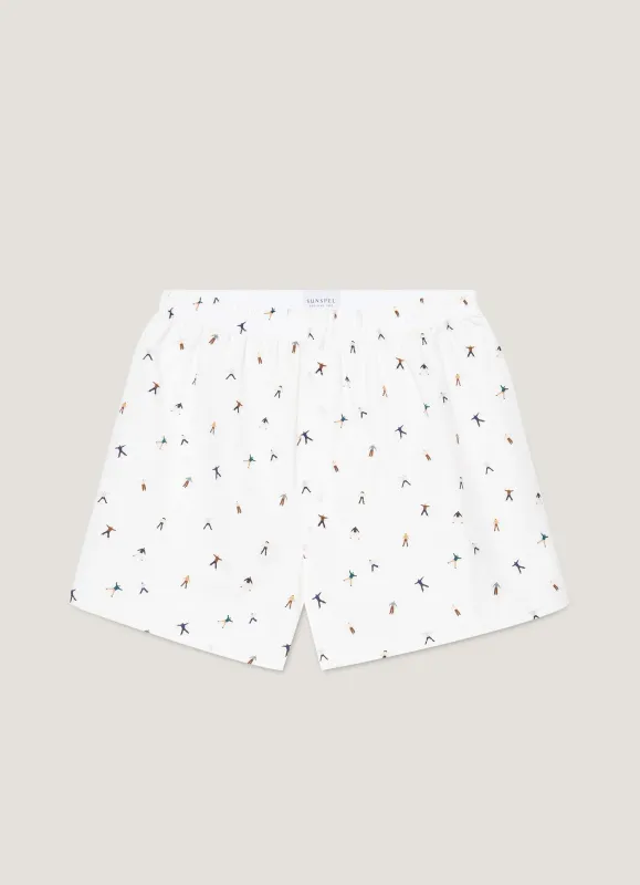 Men's Classic Boxer Shorts in Snow Angel Print sold by Sunspel