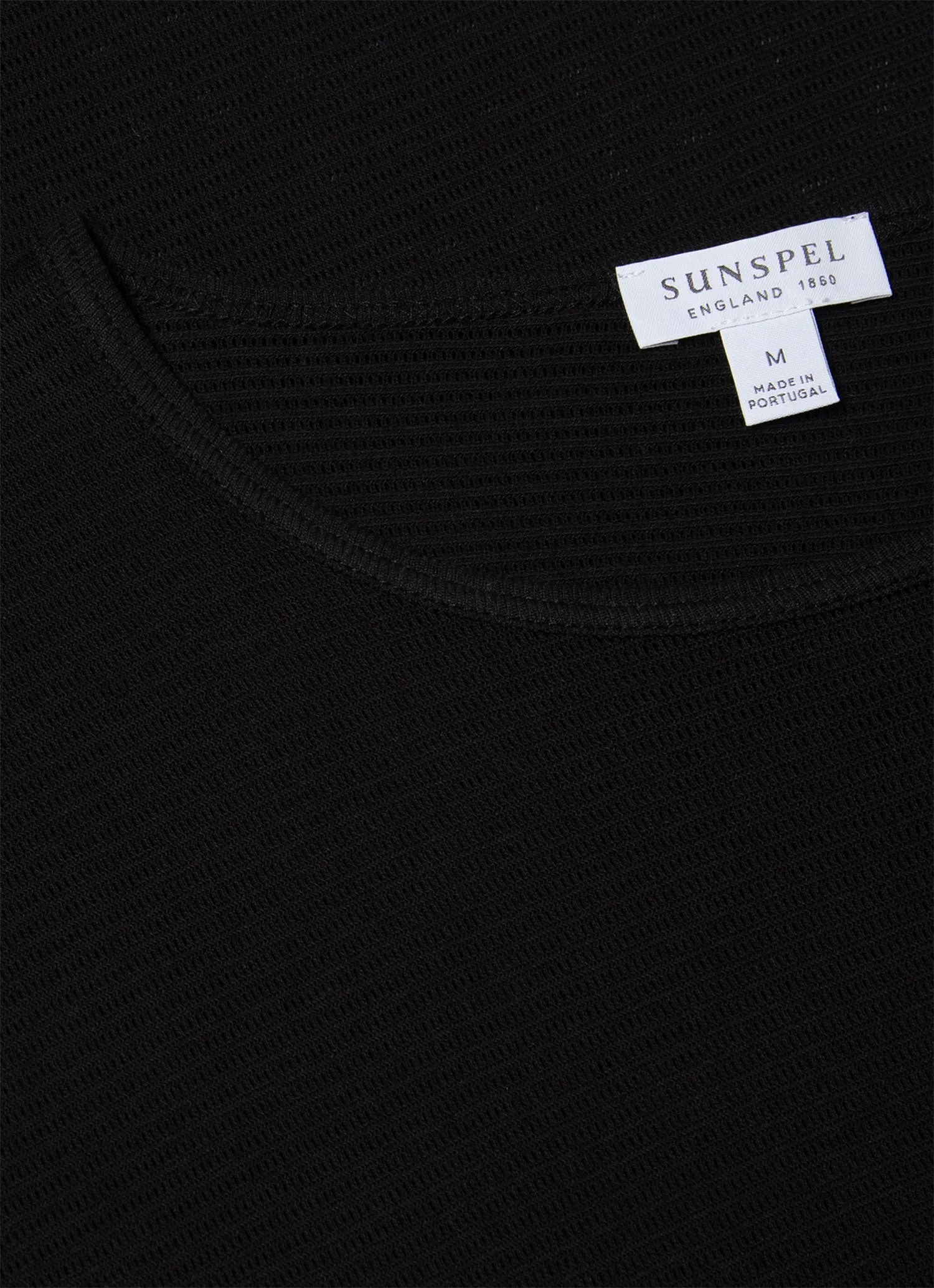 Men's Cellular Cotton Underwear T-shirt in Black sold by Sunspel product image thumbnail 4