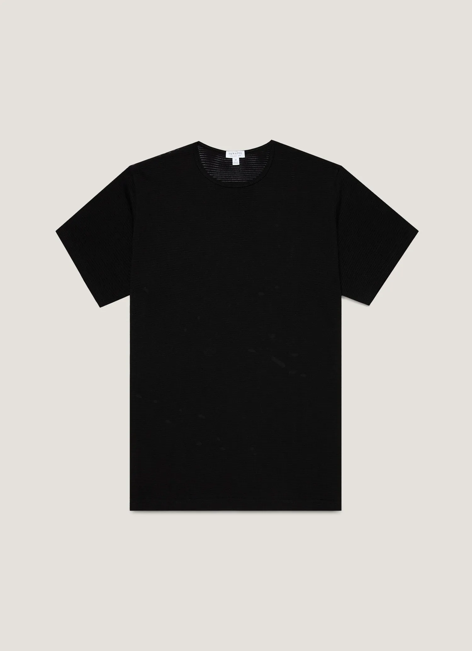 Men's Cellular Cotton Underwear T-shirt in Black sold by Sunspel