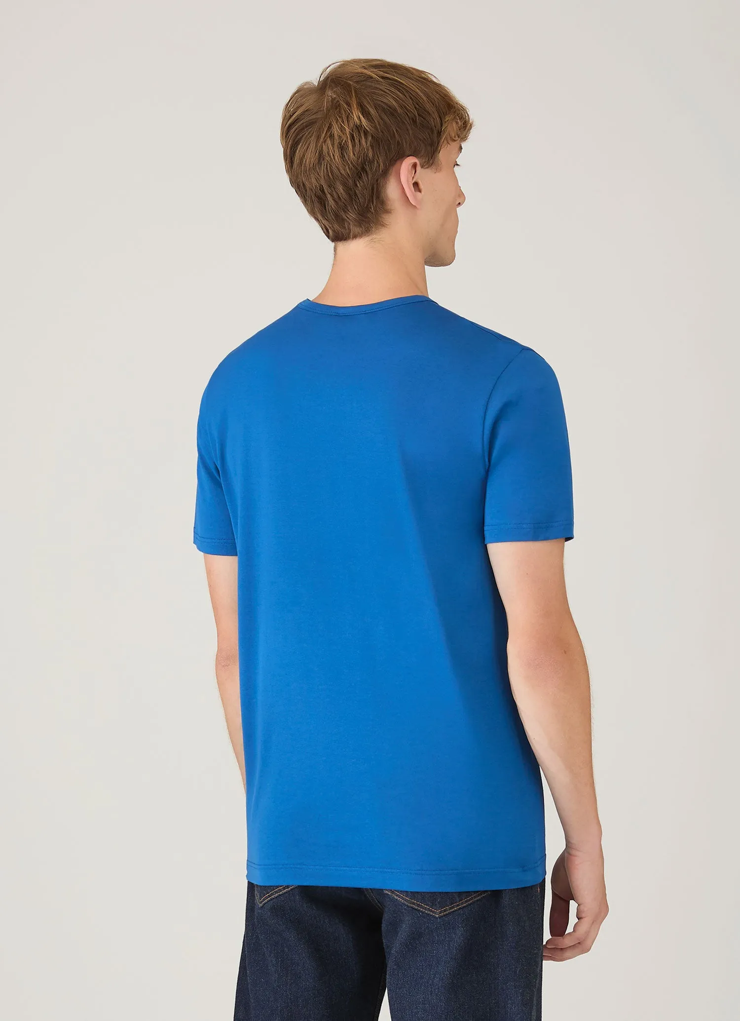 Men's Classic T-shirt in Cobalt sold by Sunspel product image thumbnail 5
