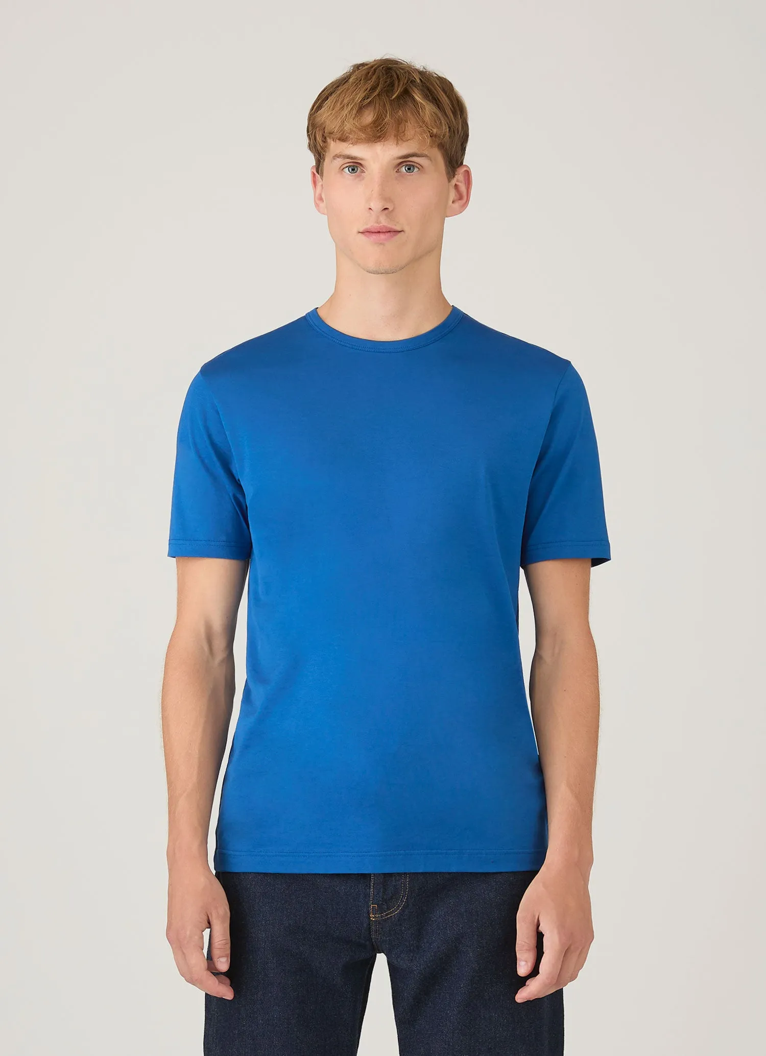 Men's Classic T-shirt in Cobalt sold by Sunspel product image thumbnail 2