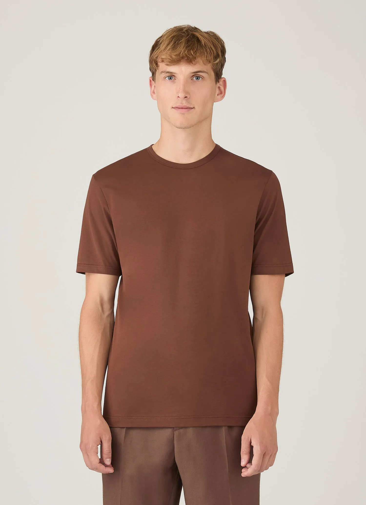 Men's Classic T-shirt in Conker Brown sold by Sunspel product image thumbnail 2