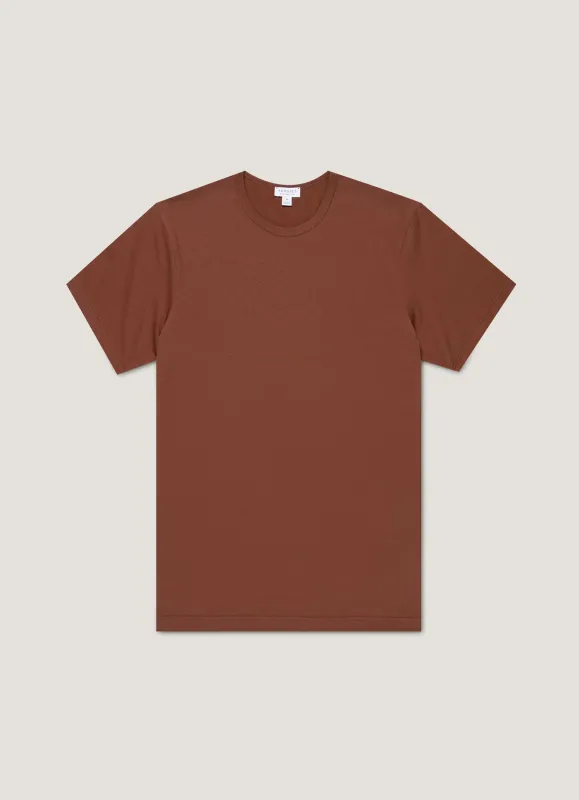 Men's Classic T-shirt in Conker Brown sold by Sunspel