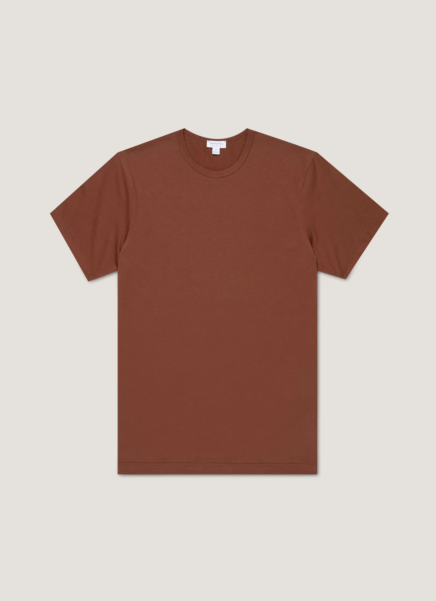 Men's Classic T-shirt in Conker Brown sold by Sunspel