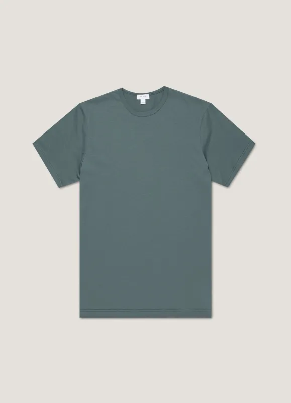 Men's Classic T-shirt in Dark Petrol sold by Sunspel