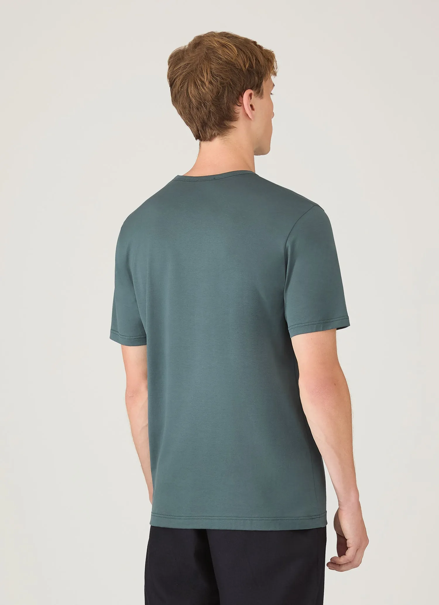 Men's Classic T-shirt in Dark Petrol sold by Sunspel product image thumbnail 5