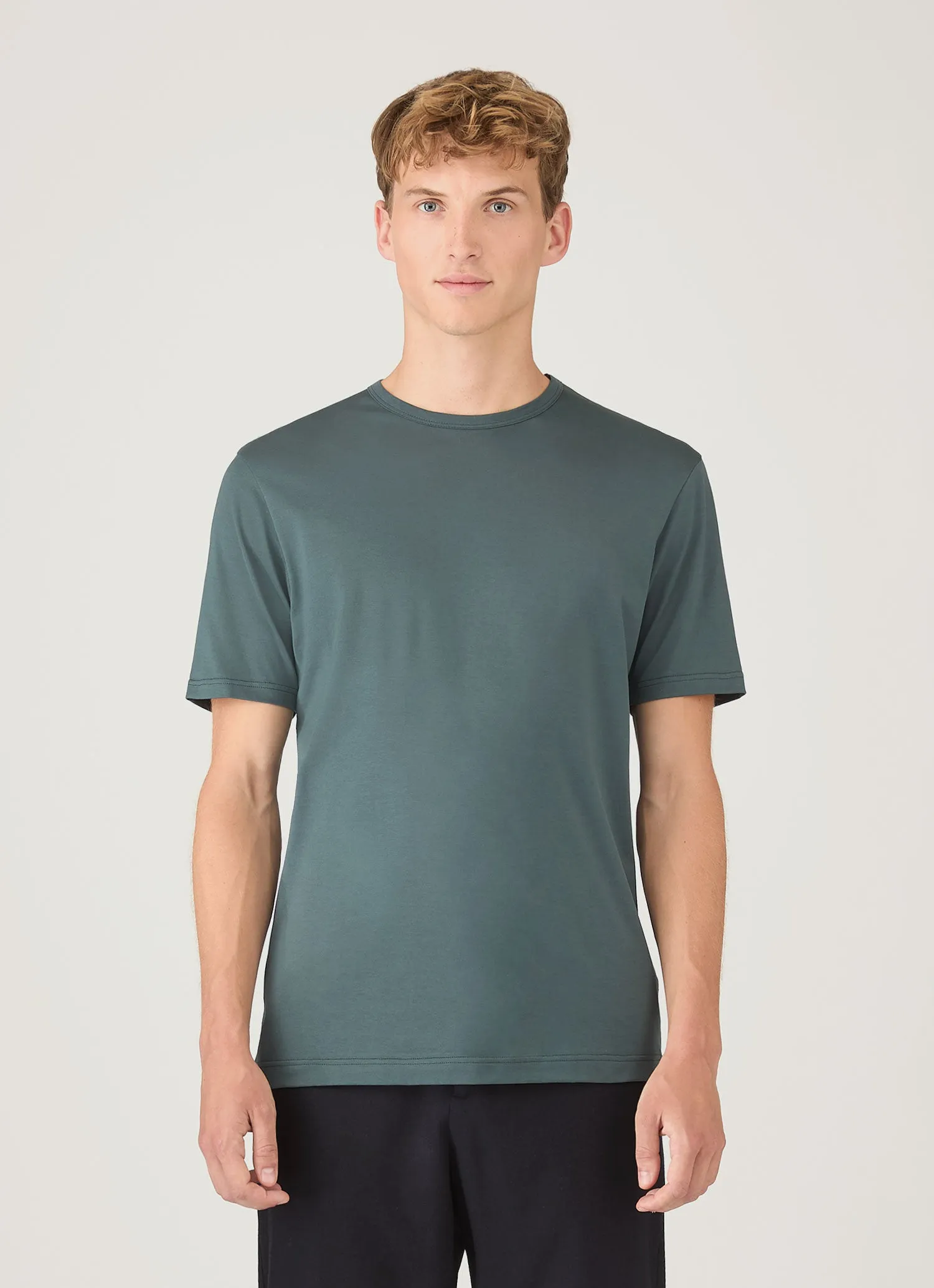 Men's Classic T-shirt in Dark Petrol sold by Sunspel product image thumbnail 2