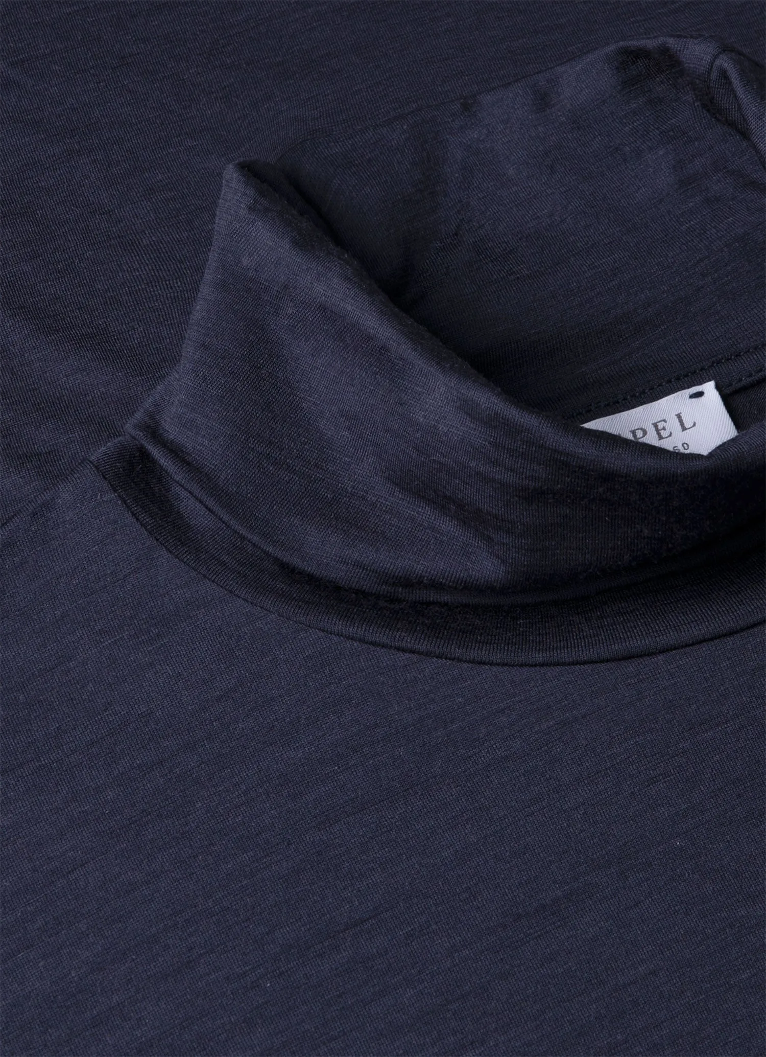 Men's Ultra-Fine Merino Roll Neck in Navy sold by Sunspel product image thumbnail 4