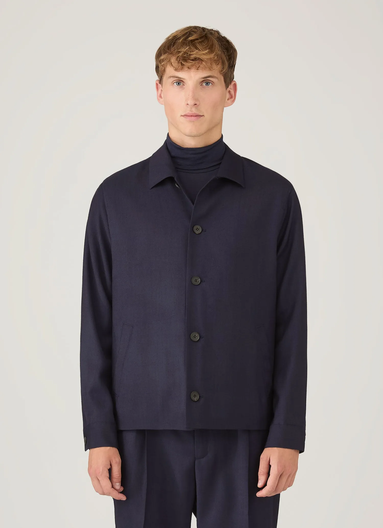 Men's Wool Twill Jacket in Navy sold by Sunspel product image thumbnail 2