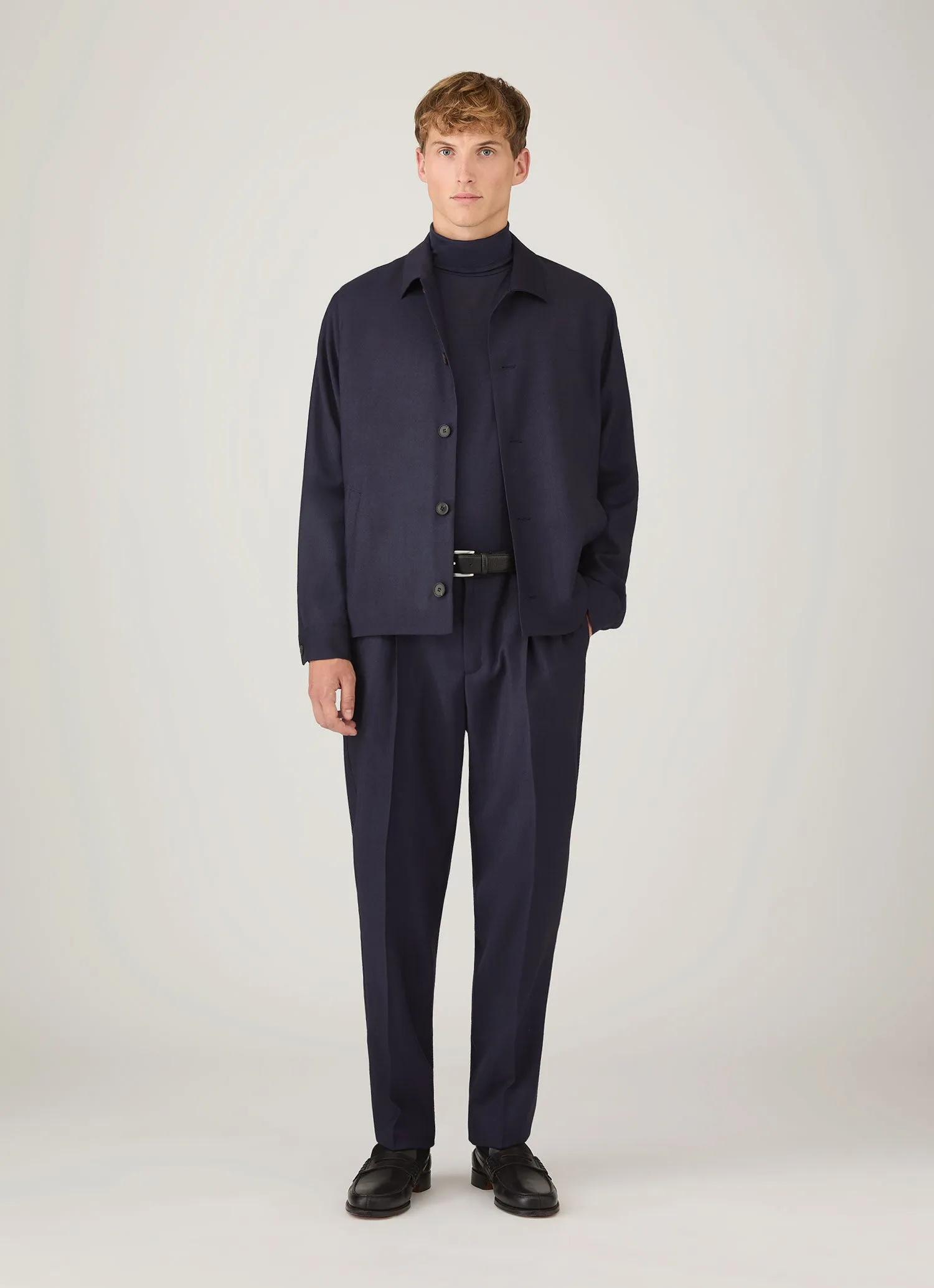 Men's Wool Twill Jacket in Navy sold by Sunspel product image thumbnail 3