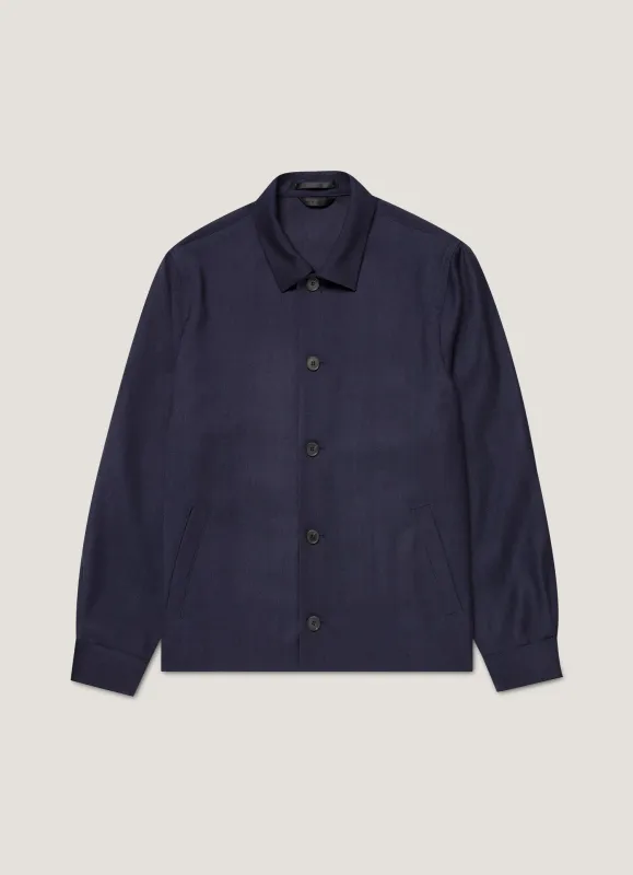 Men's Wool Twill Jacket in Navy sold by Sunspel