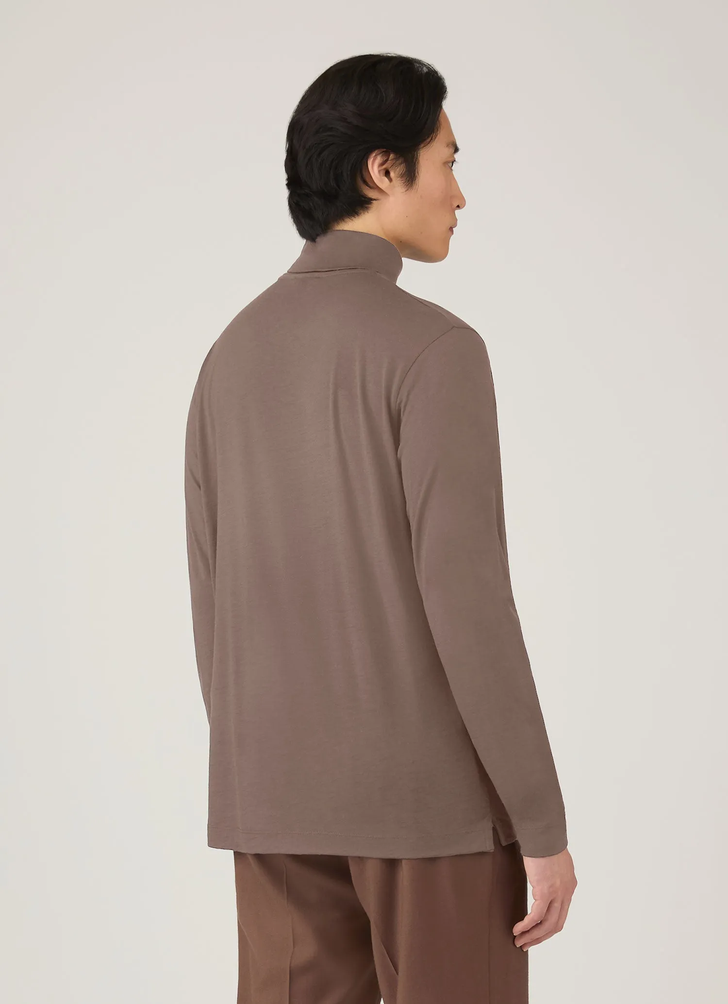 Men's Ultra-Fine Merino Roll Neck in Sandstone sold by Sunspel product image thumbnail 5