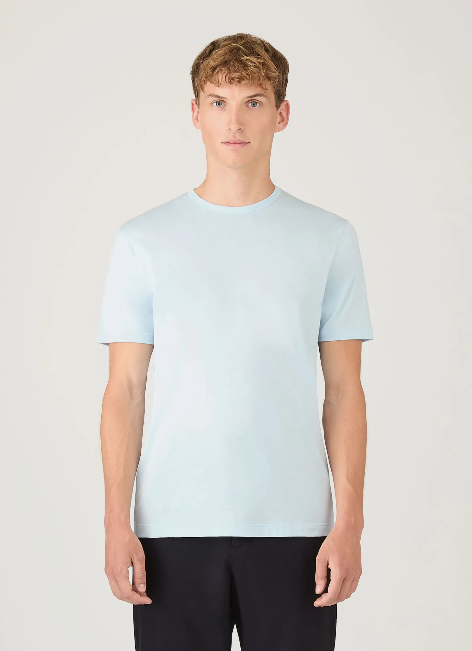 Men's Classic T-shirt in Frost Blue sold by Sunspel product image thumbnail 2