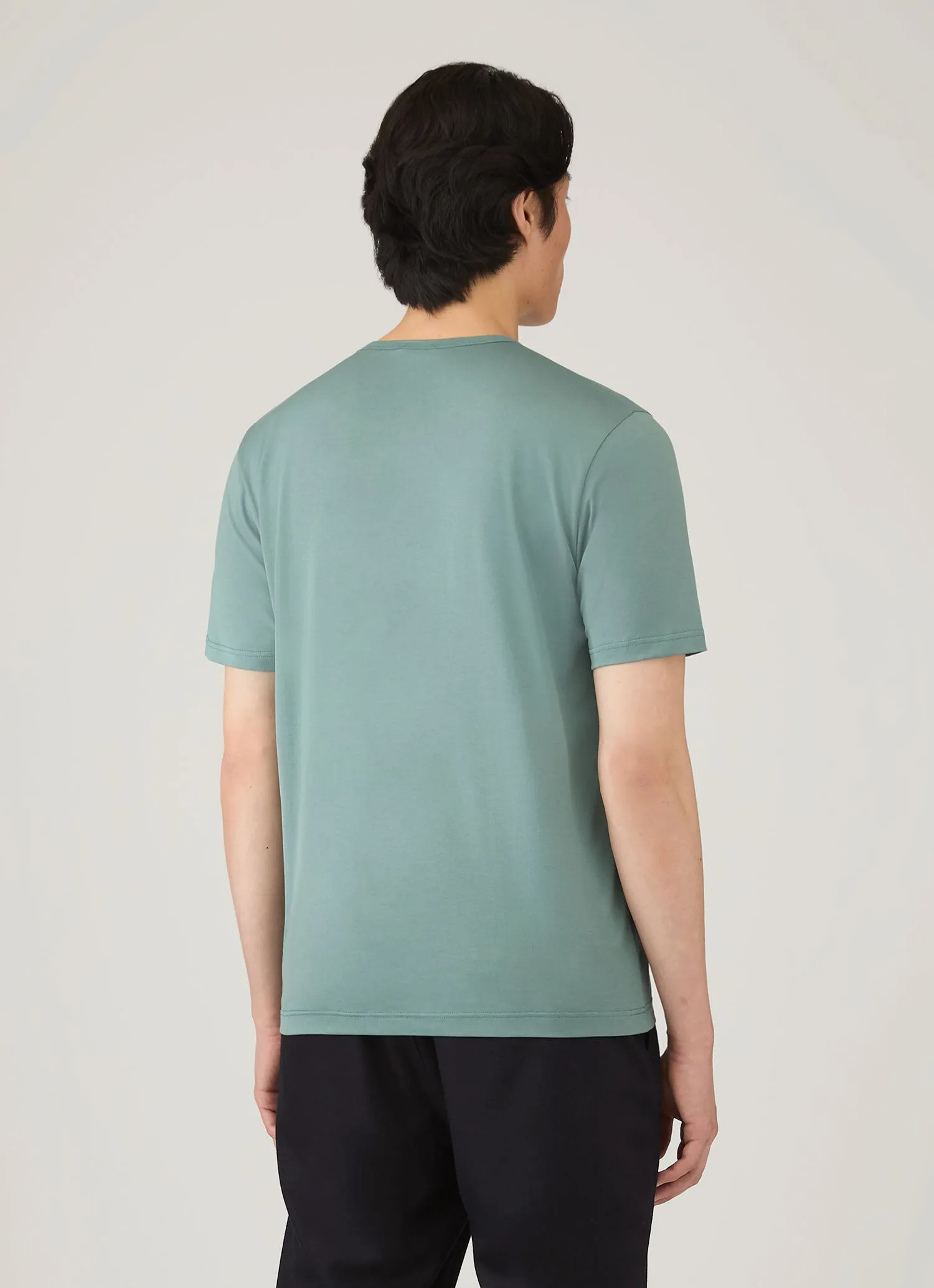 Men's Classic T-shirt in Steel Green sold by Sunspel product image thumbnail 5