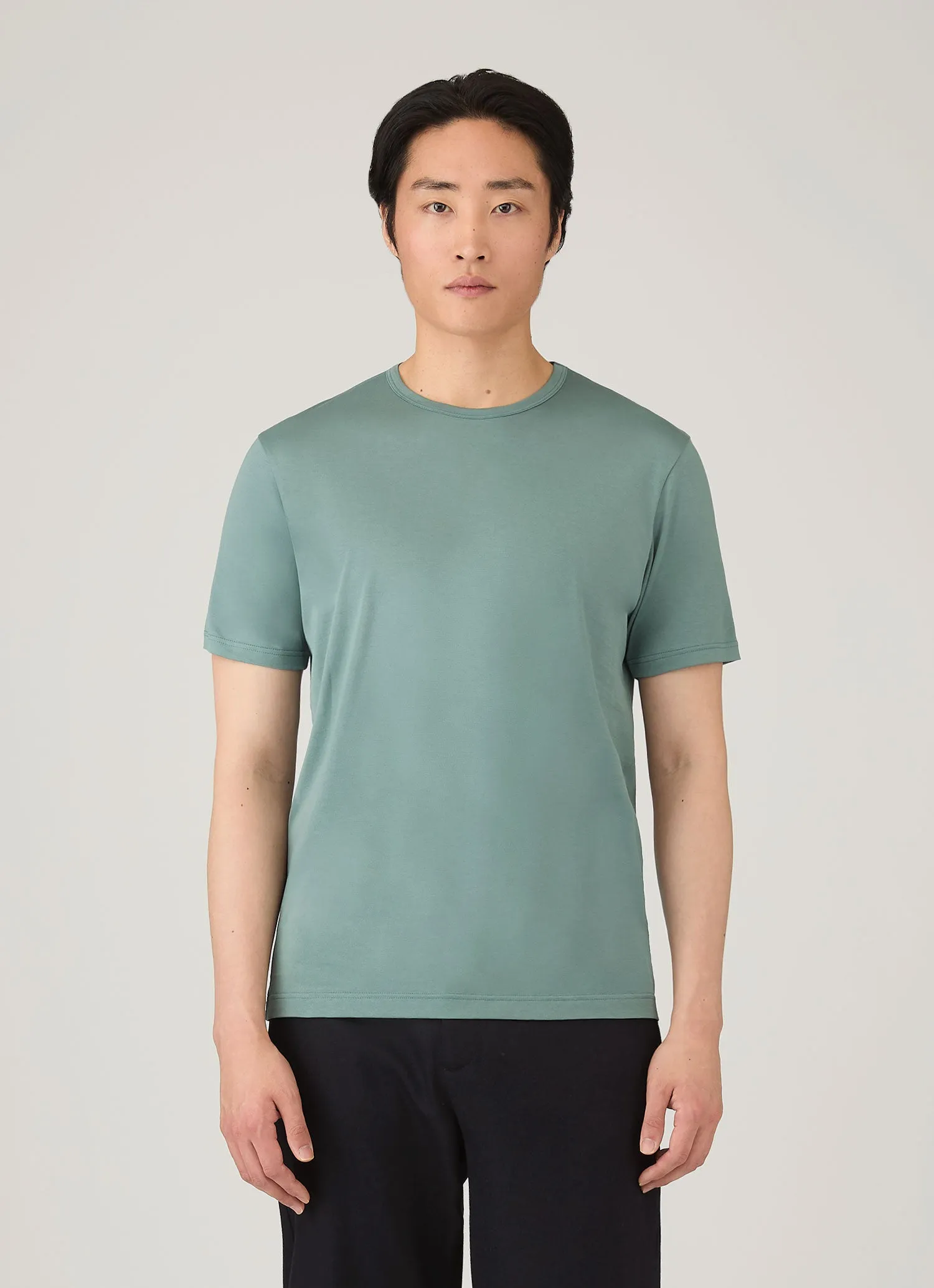 Men's Classic T-shirt in Steel Green sold by Sunspel product image thumbnail 2