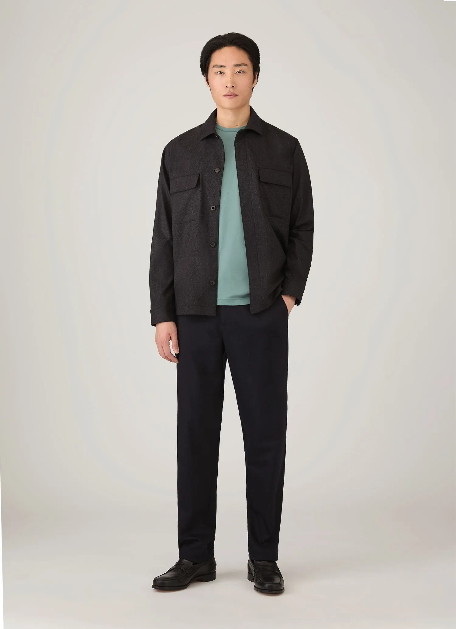 Men's Classic T-shirt in Steel Green sold by Sunspel product image thumbnail 3