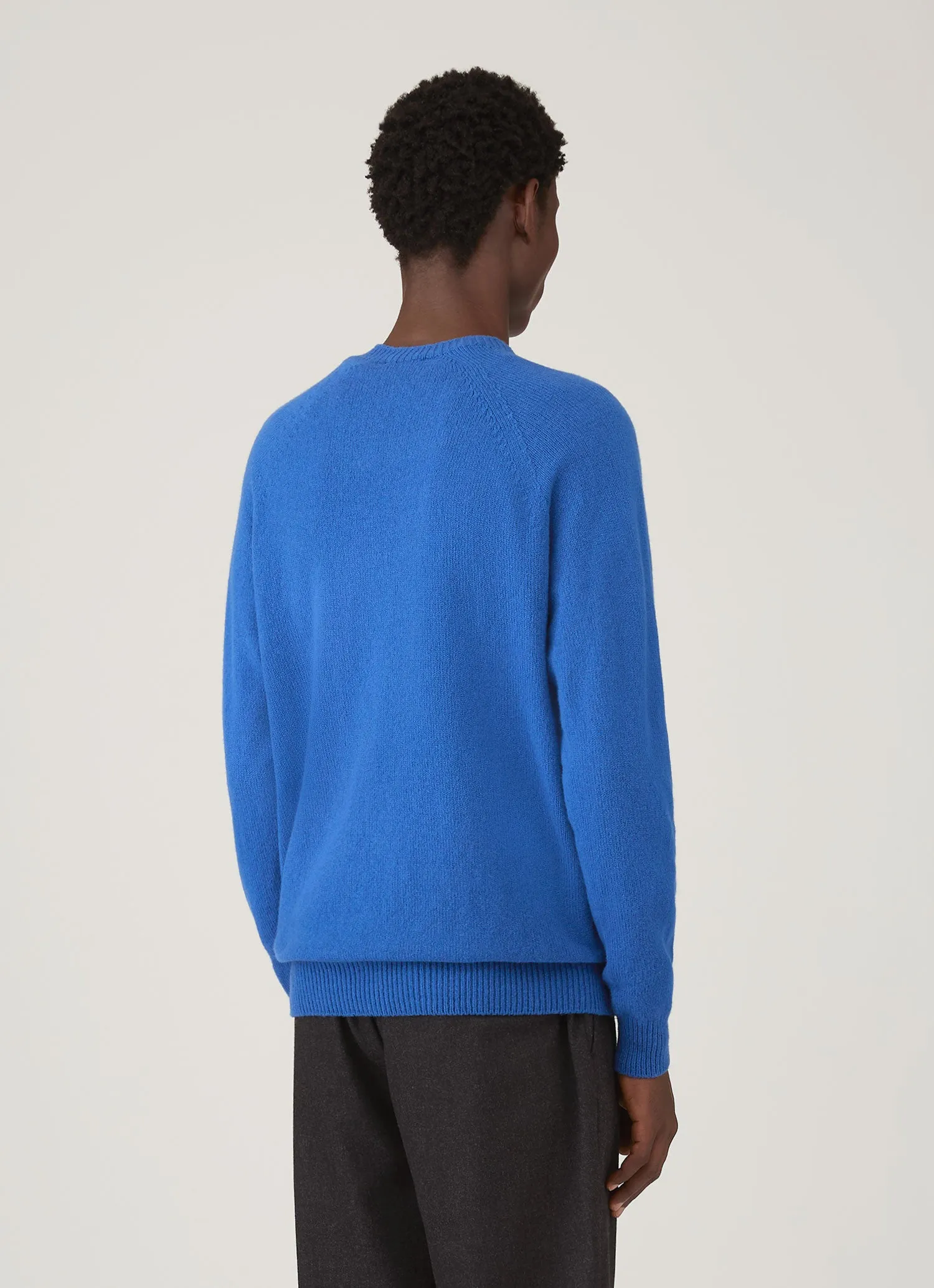 Men's Lambswool Crew Neck Jumper in Cobalt sold by Sunspel product image thumbnail 5