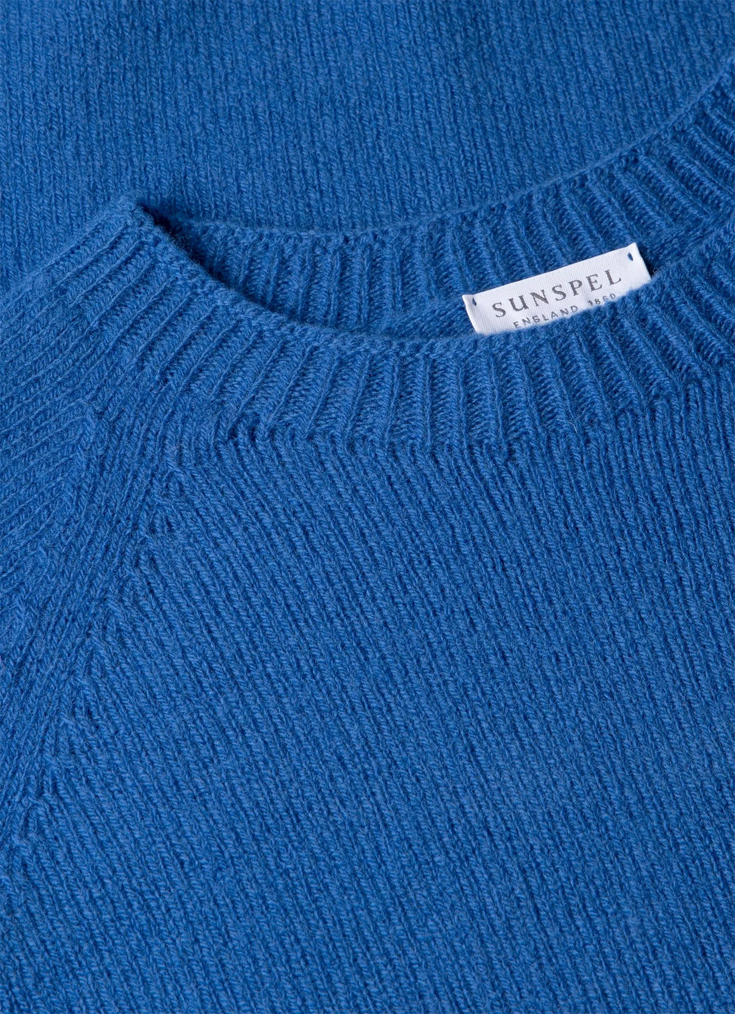 Men's Lambswool Crew Neck Jumper in Cobalt sold by Sunspel product image thumbnail 4