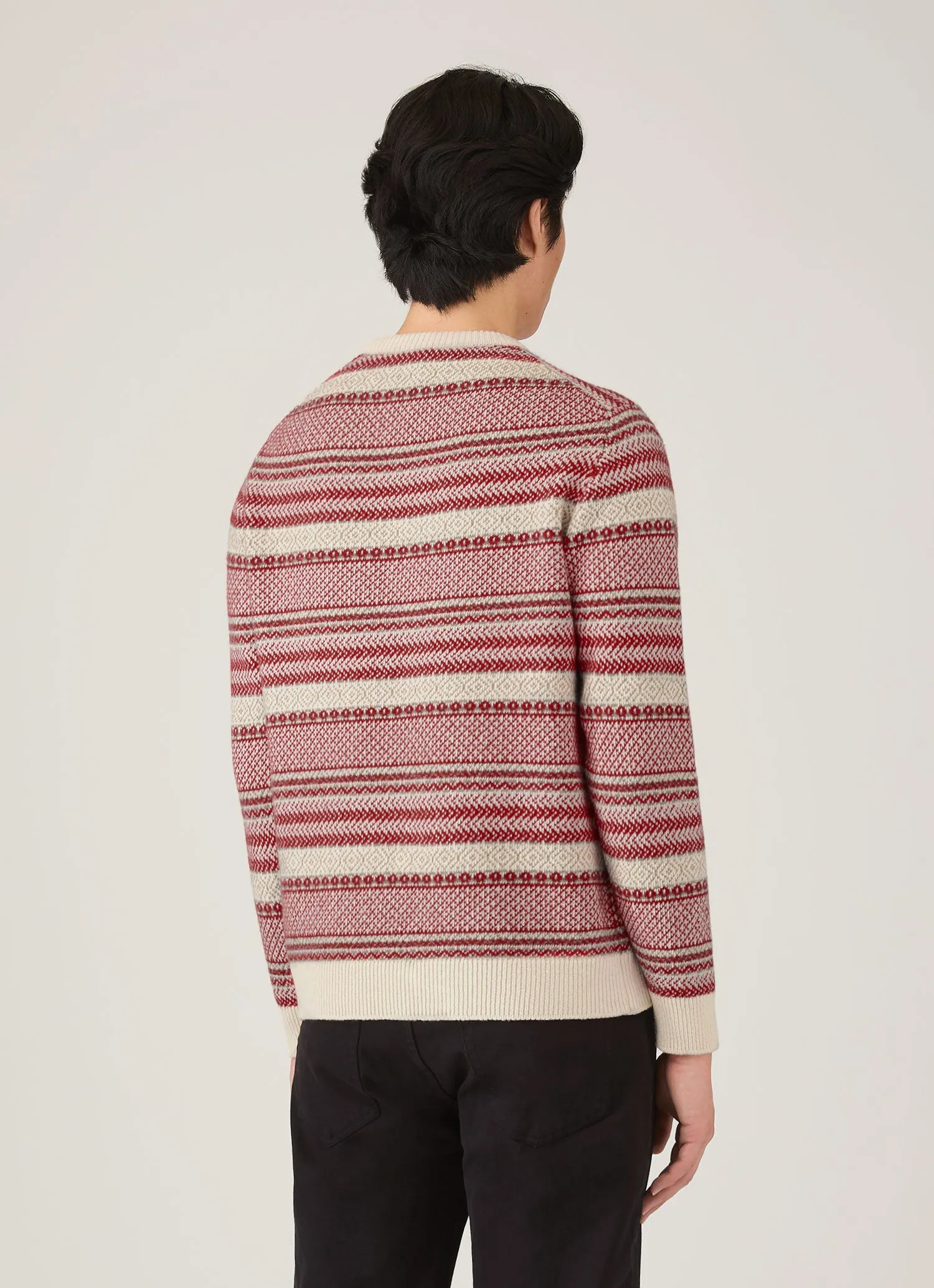 Men's Lambswool Fair Isle Jumper in Bright Red sold by Sunspel product image thumbnail 5