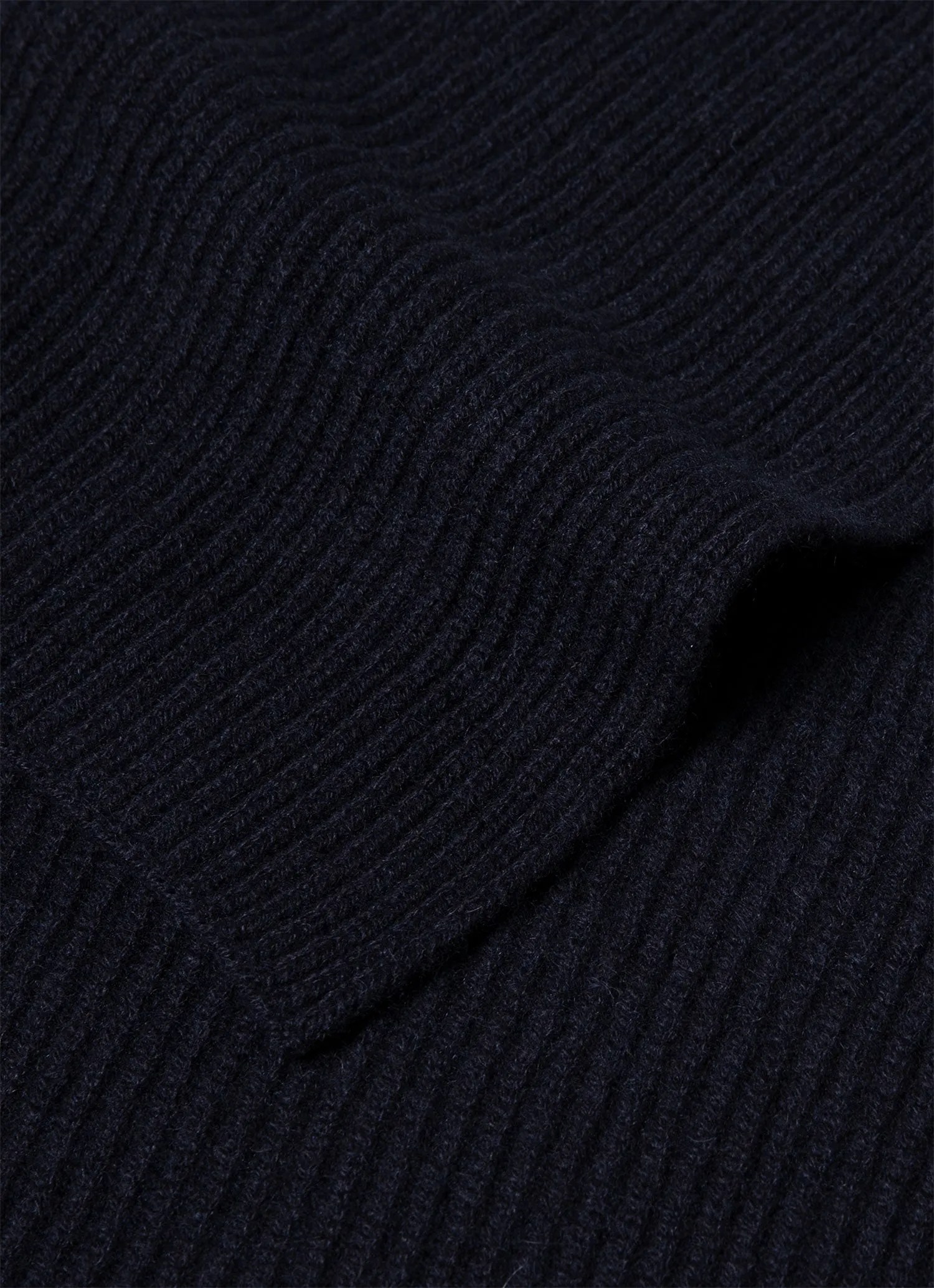 Cashmere Ribbed Scarf in Navy sold by Sunspel product image thumbnail 2