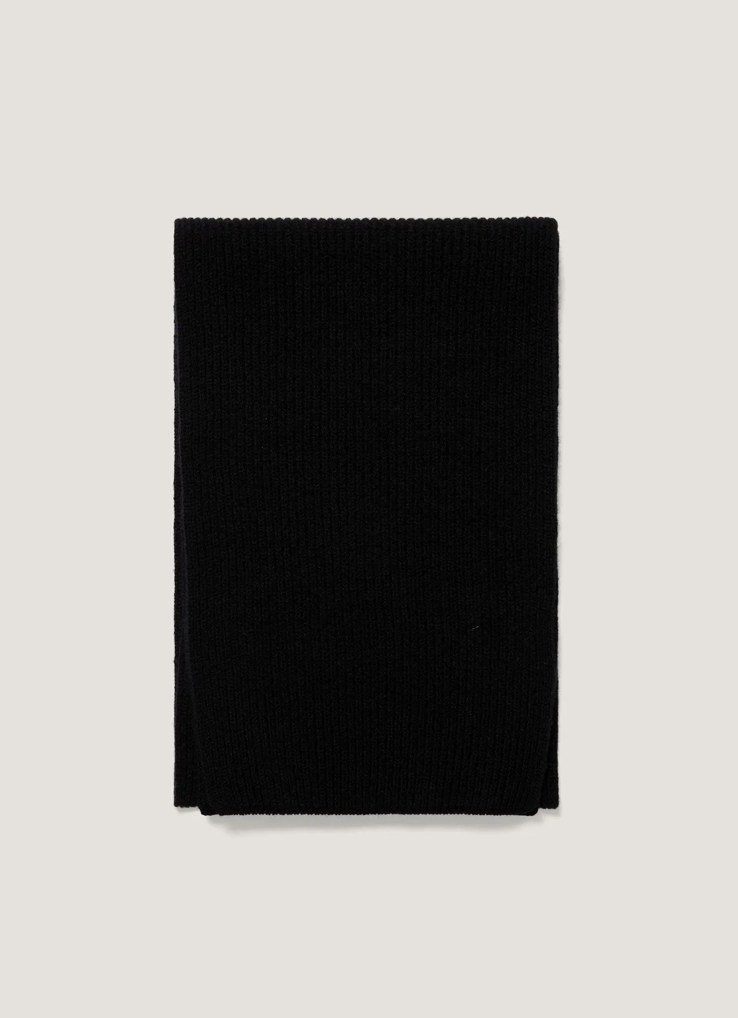 Cashmere Ribbed Scarf in Black sold by Sunspel