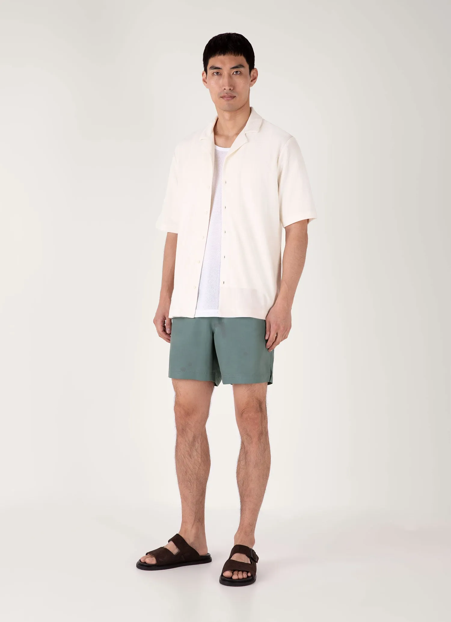 Men's Drawstring Swim Shorts in Dusk Green sold by Sunspel product image thumbnail 2