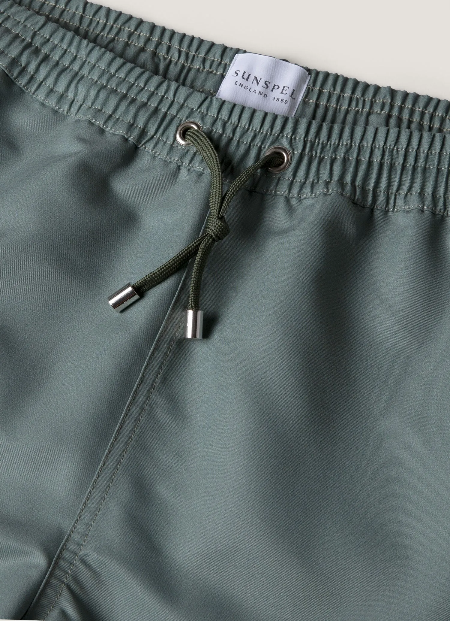 Men's Drawstring Swim Shorts in Dusk Green sold by Sunspel product image thumbnail 4