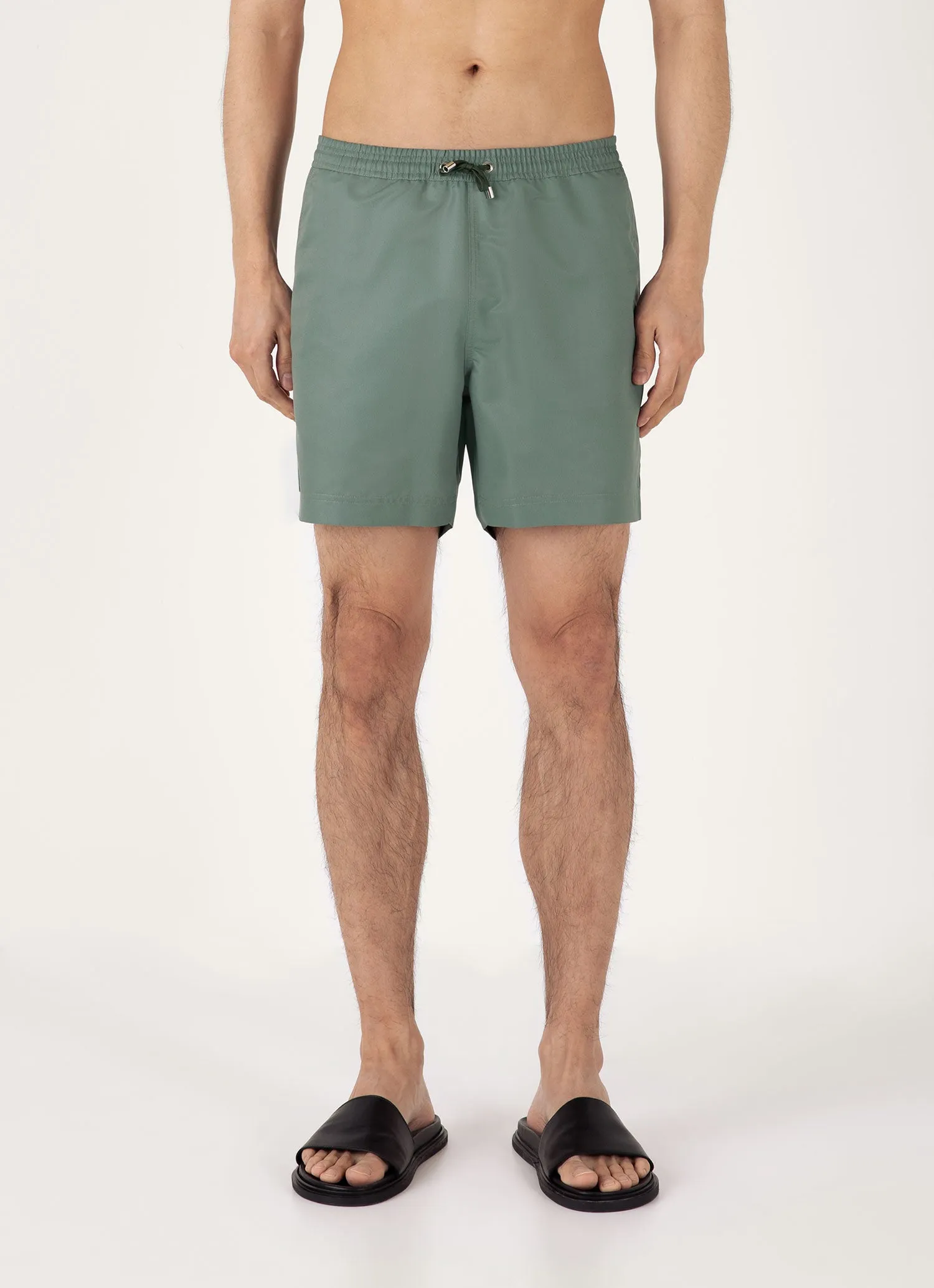 Men's Drawstring Swim Shorts in Dusk Green sold by Sunspel product image thumbnail 3