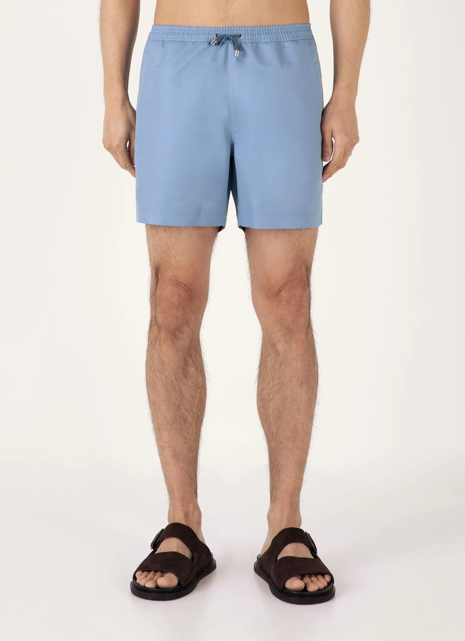 Men's Drawstring Swim Shorts in Vintage Blue sold by Sunspel product image thumbnail 3