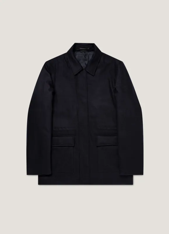 Men's Wool Cashmere Field Jacket in Navy sold by Sunspel
